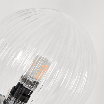 hofstein Stehlampe Stehlampe aus Metall/Riffelglas in Schwarz/Klar, ohne Leuchtmittel, Leuchte mit Glasschirmen (12cm), dimmbar, 6xG9, ohne Leuchtmittel