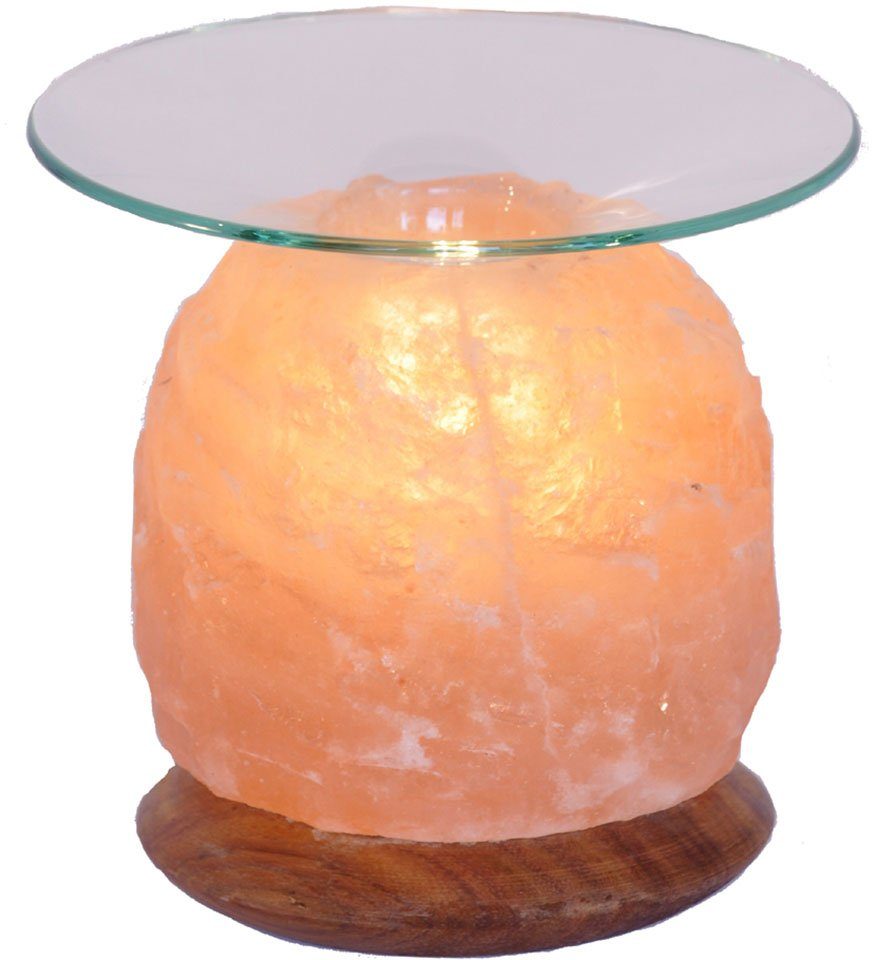 HIMALAYA SALT DREAMS Salzkristall-Tischlampe jeder Natur, ca.13 Handgefertigt cm H: - Salzkristall ein aus wechselbar, Stein Warmweiß, Unikat, Leuchtmittel