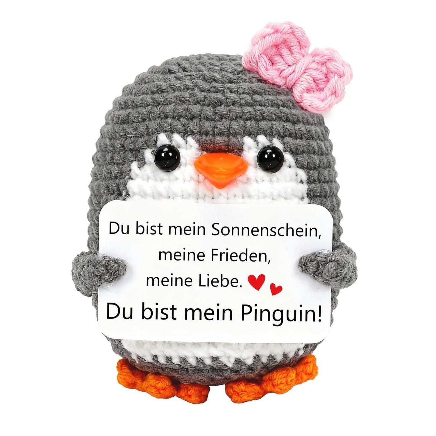 LuxusKollektion Kuscheltier Pinguin Geschenk Jahrestag Valentinstag Freundin Grauer Pinguin-2