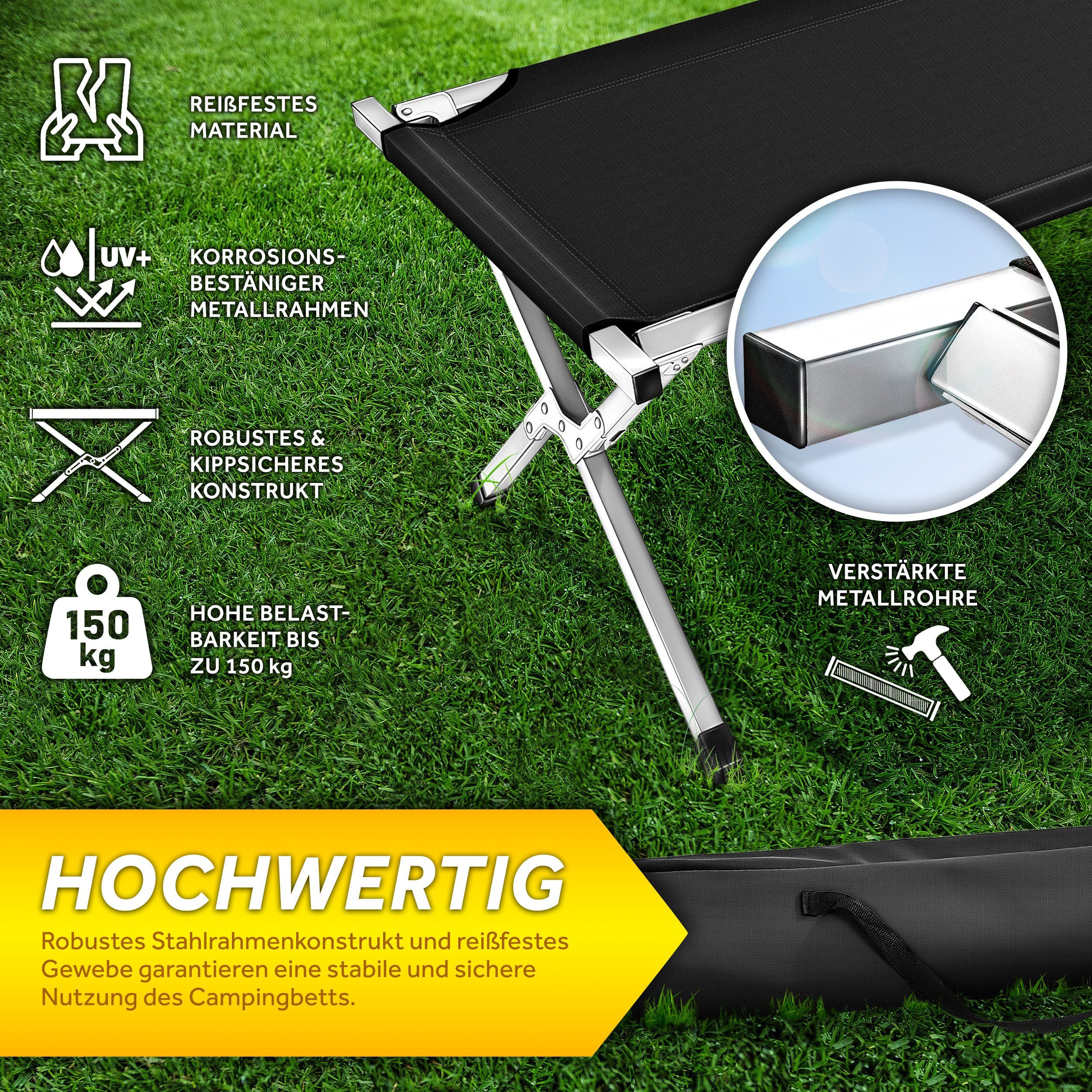 TRESKO Feldbett Feldbett Campingbett Bett Liege günstig online kaufen