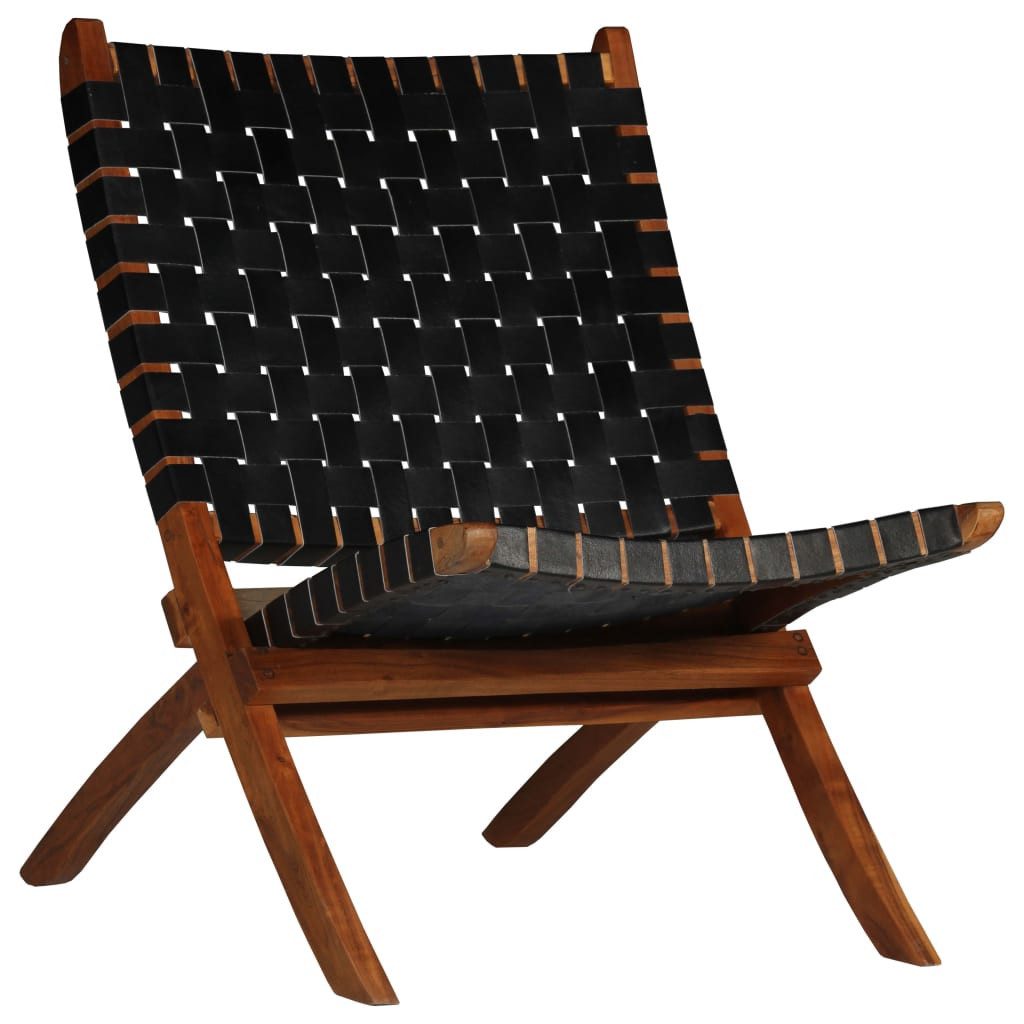 vidaXL Hocker Relaxstuhl Klappbar Kreuzstreifen Schwarz günstig online kaufen