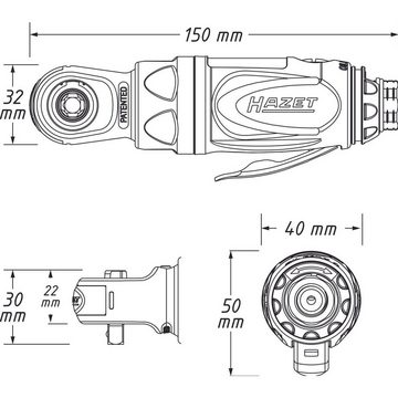 HAZET Druckluft-Ratschenschrauber Profi Druckluft-Ratschenschrauber Druckluft-Ratsche 40 Nm 6,3 mm