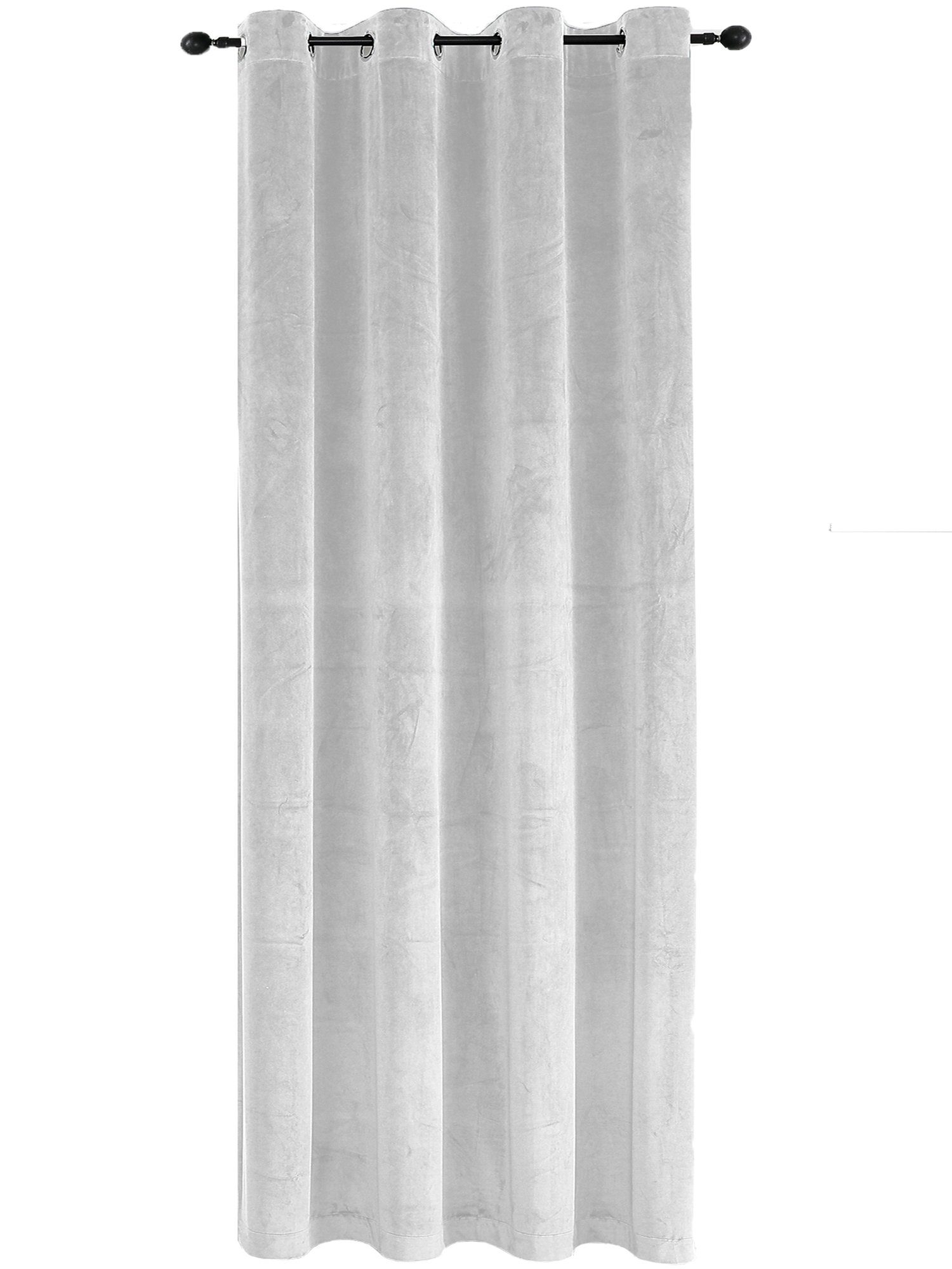 Gardine Vorhang Ösen Verdunkelung 140x245 cm Samt weich blickdicht Gardine, Haus und Deko, Ösen (1 St), Polyester Weiß