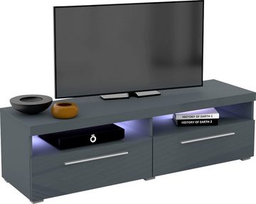 INOSIGN Lowboard India,Breite 140 cm, stilvolle Fernsehschrank mit offenen Fächern, TV-Board ohne Beleuchtung, TV-Kommode mit viel Stauraum