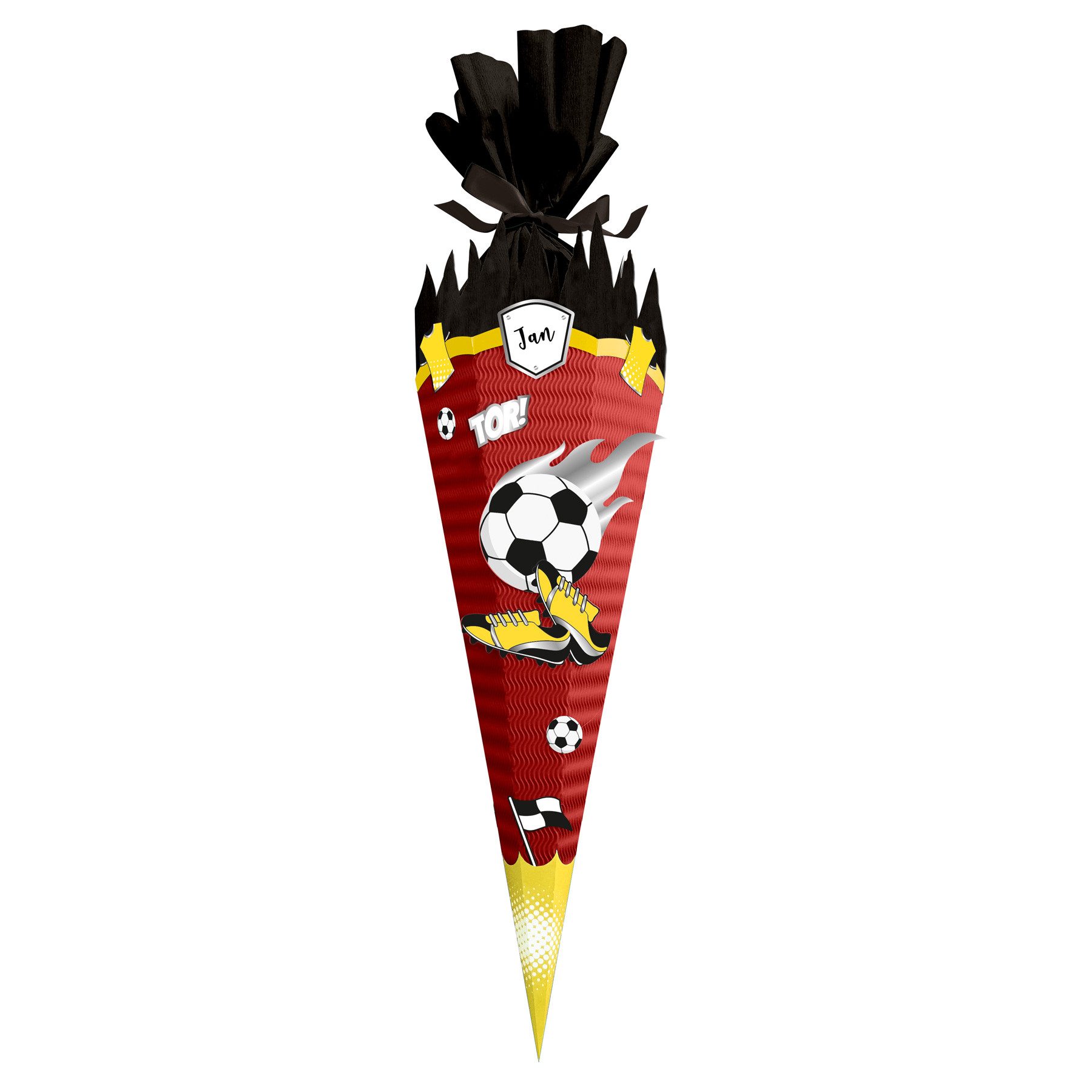 itenga Schultüte itenga SCHULTÜTEN Bastelset 68cm "FUSSBALL" Deutschland V1 schwarz ro