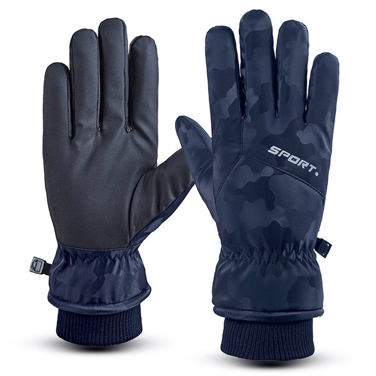 ZmdecQna Skihandschuhe Skihandschuhe Winter Handschuhe Warm Snowboard Handschuhe Blau