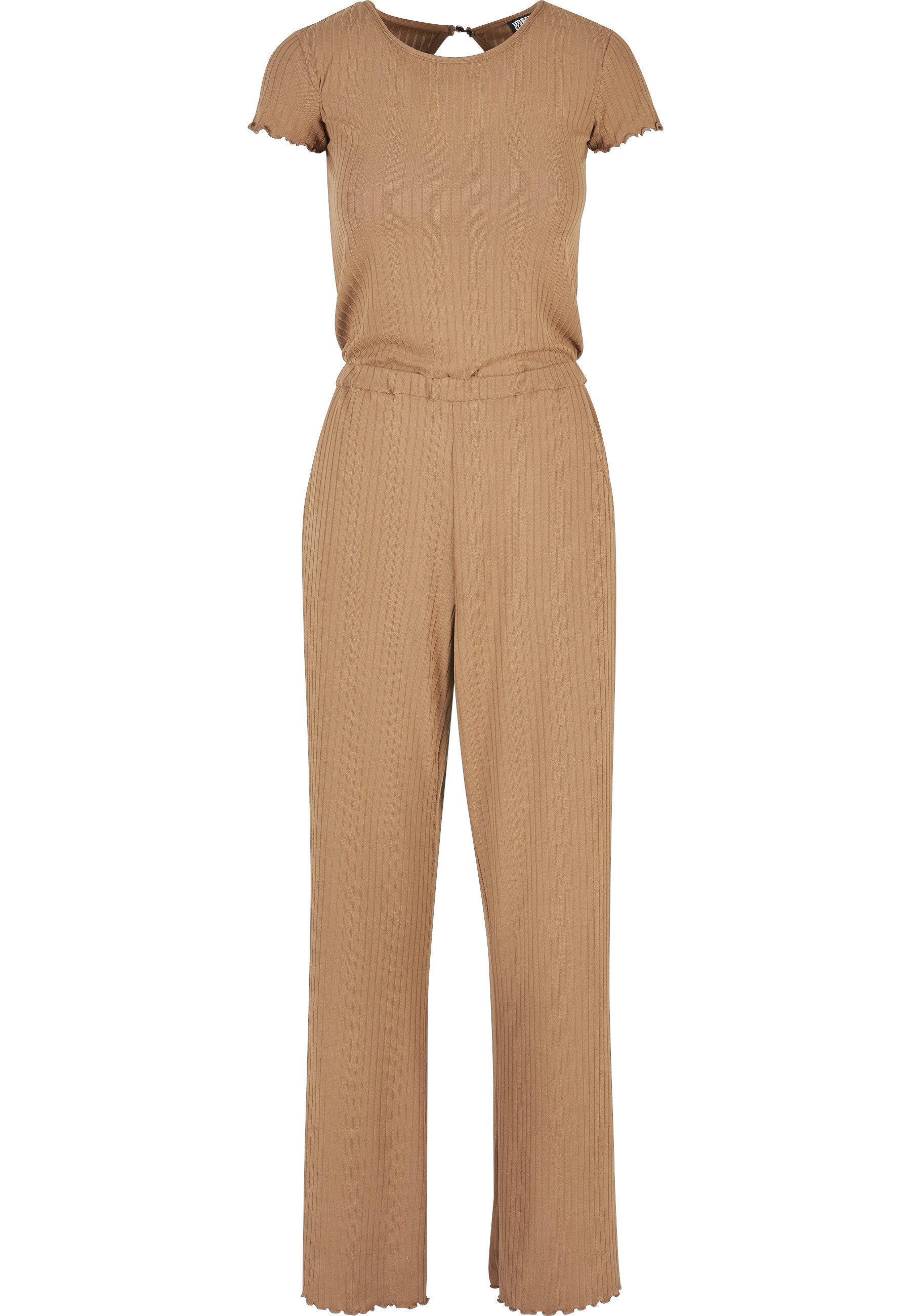 URBAN CLASSICS Jumpsuit Urban Classics Damen Ladies Rib Wid Leg Jumpsuit (1-tlg)