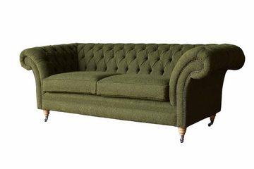 JVmoebel Sofa Englische Chesterfield Sofa Couch Büro Möbel Dreisitz Samt 230cm Grüne, Made In Europe