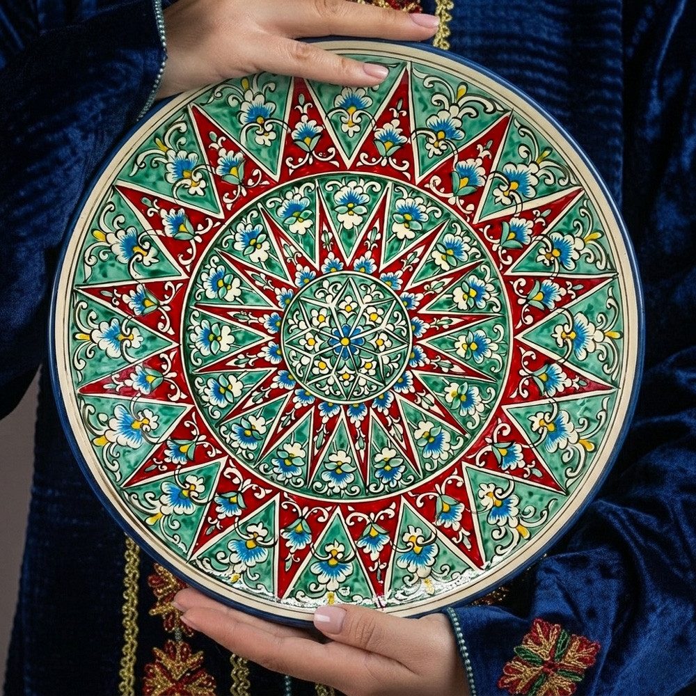 Servierplatte, Keramik, Handarbeit