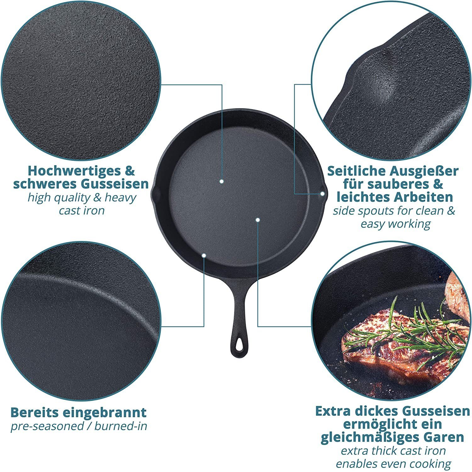 Rechteckig Kastenform Deckel + Gusseiserne Deckel Mit Ofenhandschuhe, Brotbackform Smartpeas Backform mit