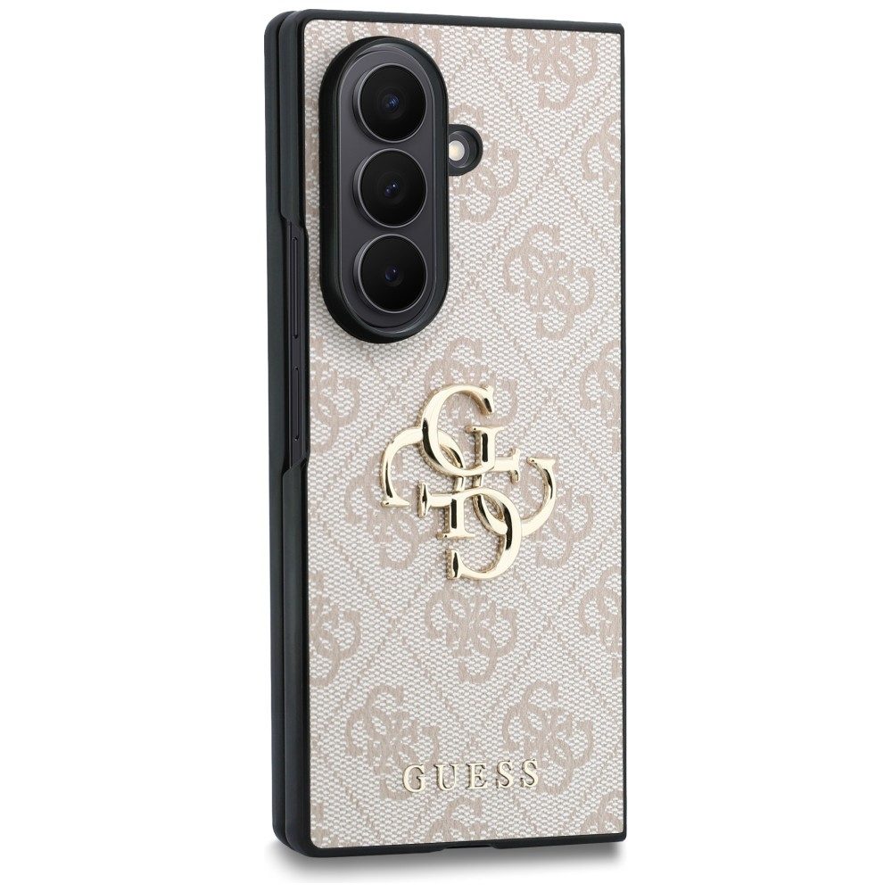 Guess Handyhülle Galaxy Z Fold 8 Ultra Kunstleder rosa braun grau Big Logo goldfarben 8 Zoll, Kantenschutz – Bild 3 von 5