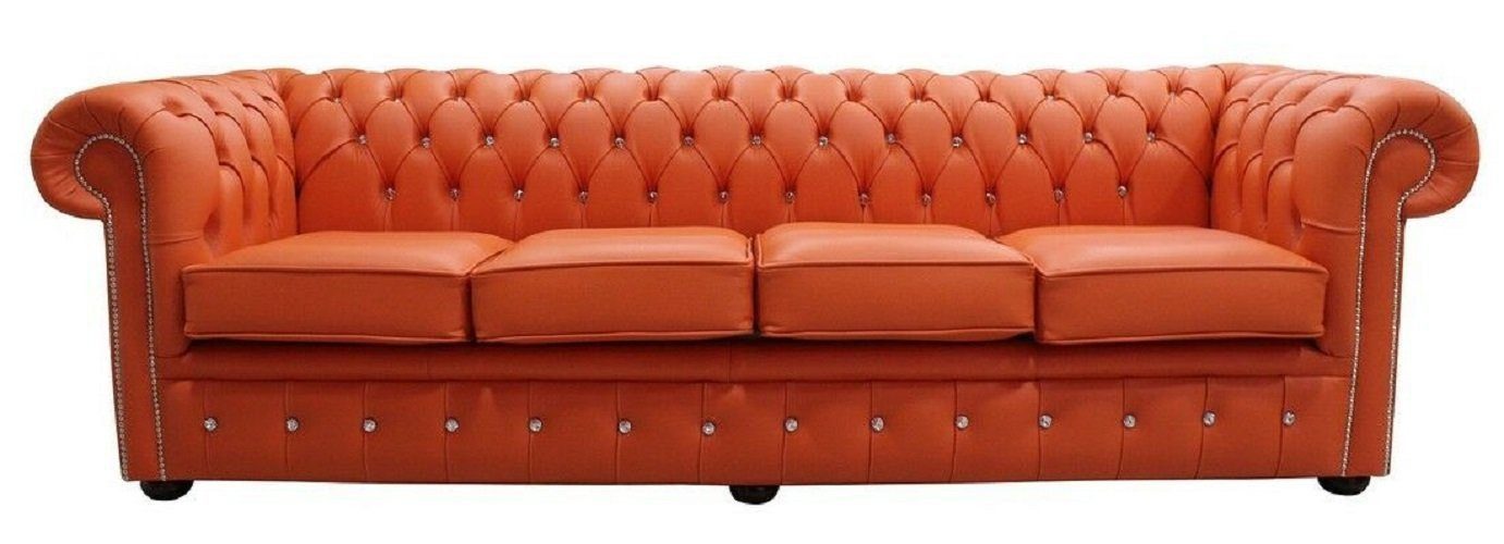 Xlmoebel Chesterfield-Sofa XXL Großes Sofa Couch Chesterfield 240cm Polstermöbel 4 Sitzer Leder, Hergestellt in Europa