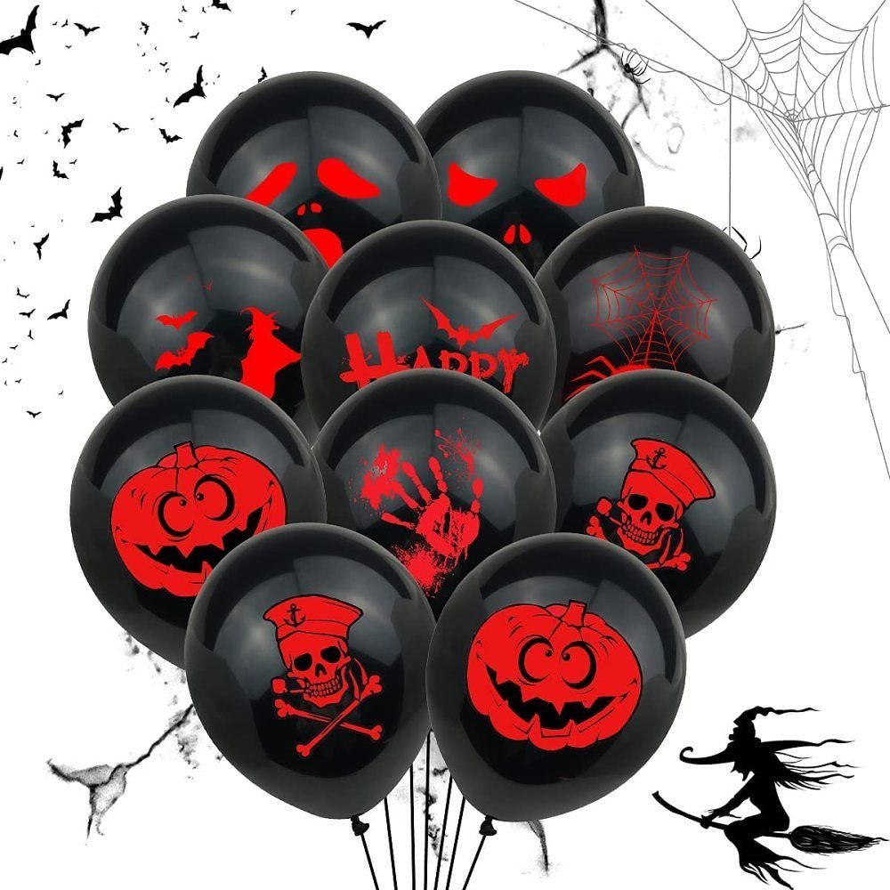 Deko Dekoobjekt Halloween 60 GelldG Halloween Ballons Set Stück Luftballons Halloween