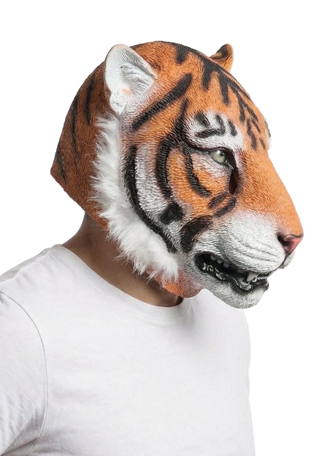 Metamorph Verkleidungsmaske Sibirischer Tiger, Realistisch gestaltete Vollmaske