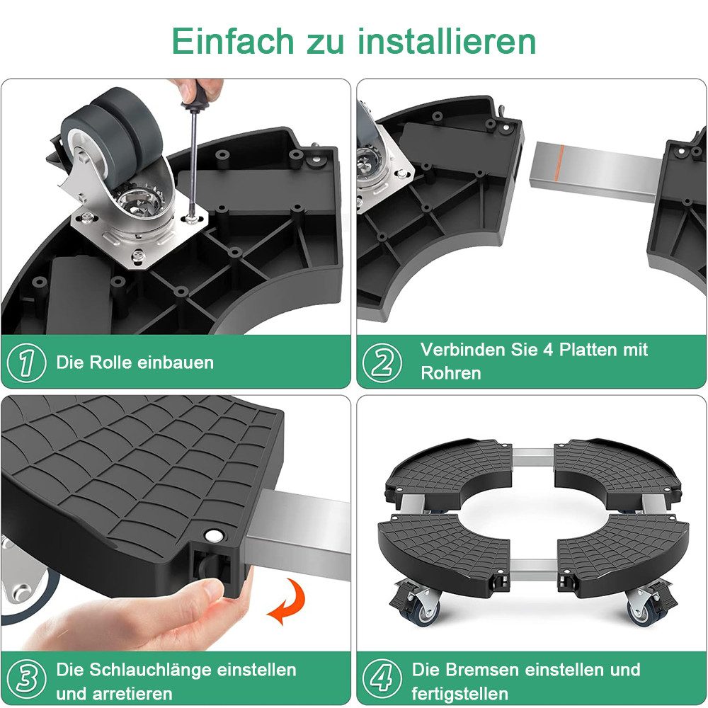TUWENA Pflanzenroller Ausziehbarer Blumentopfteller mit 360° drehbaren Rollen, (Set, 2-St) – Bild 5 von 5