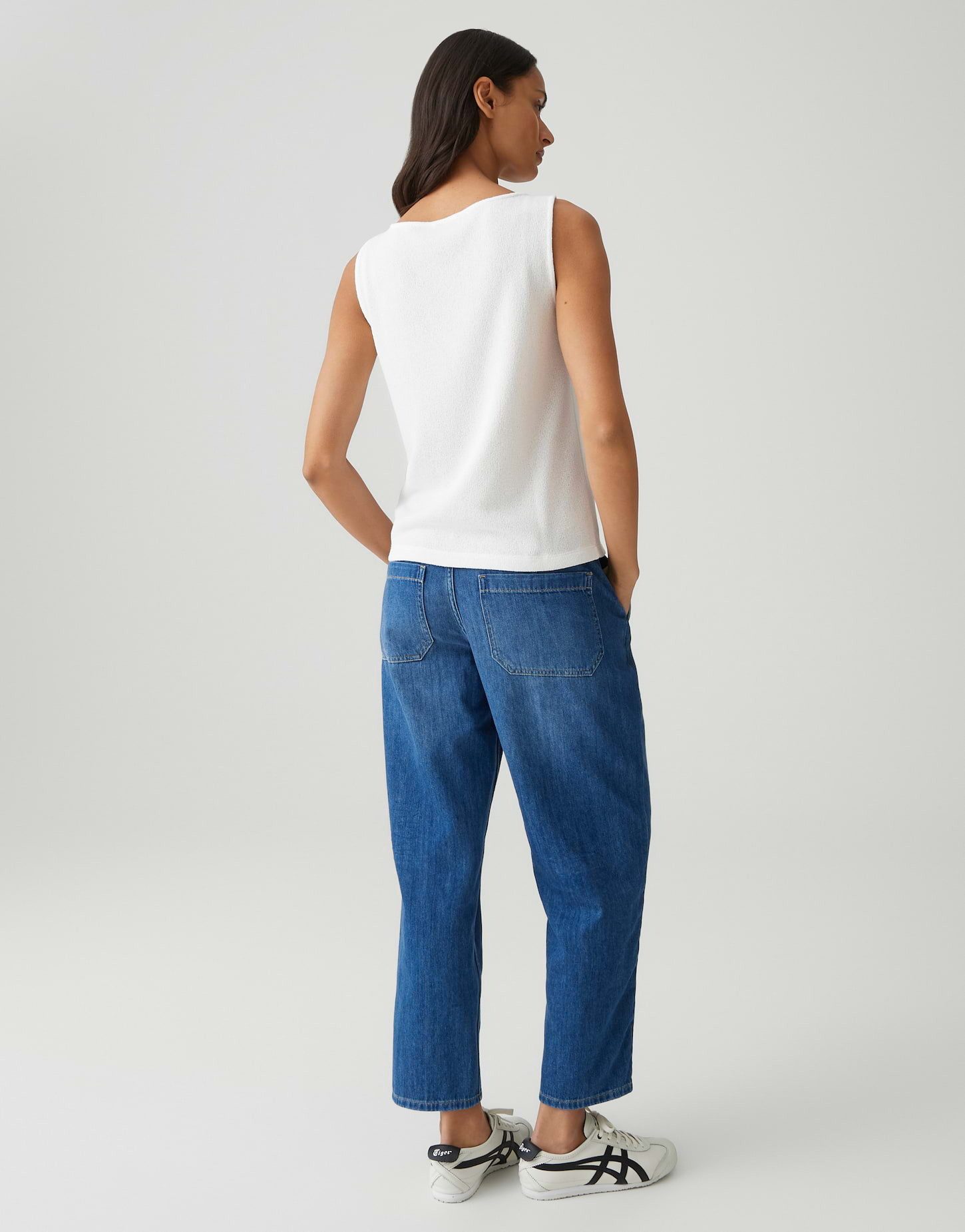 OPUS Shirttop ILONKI Loose in edler Strickoptik ärmellos und mit Rundhalsausschnitt