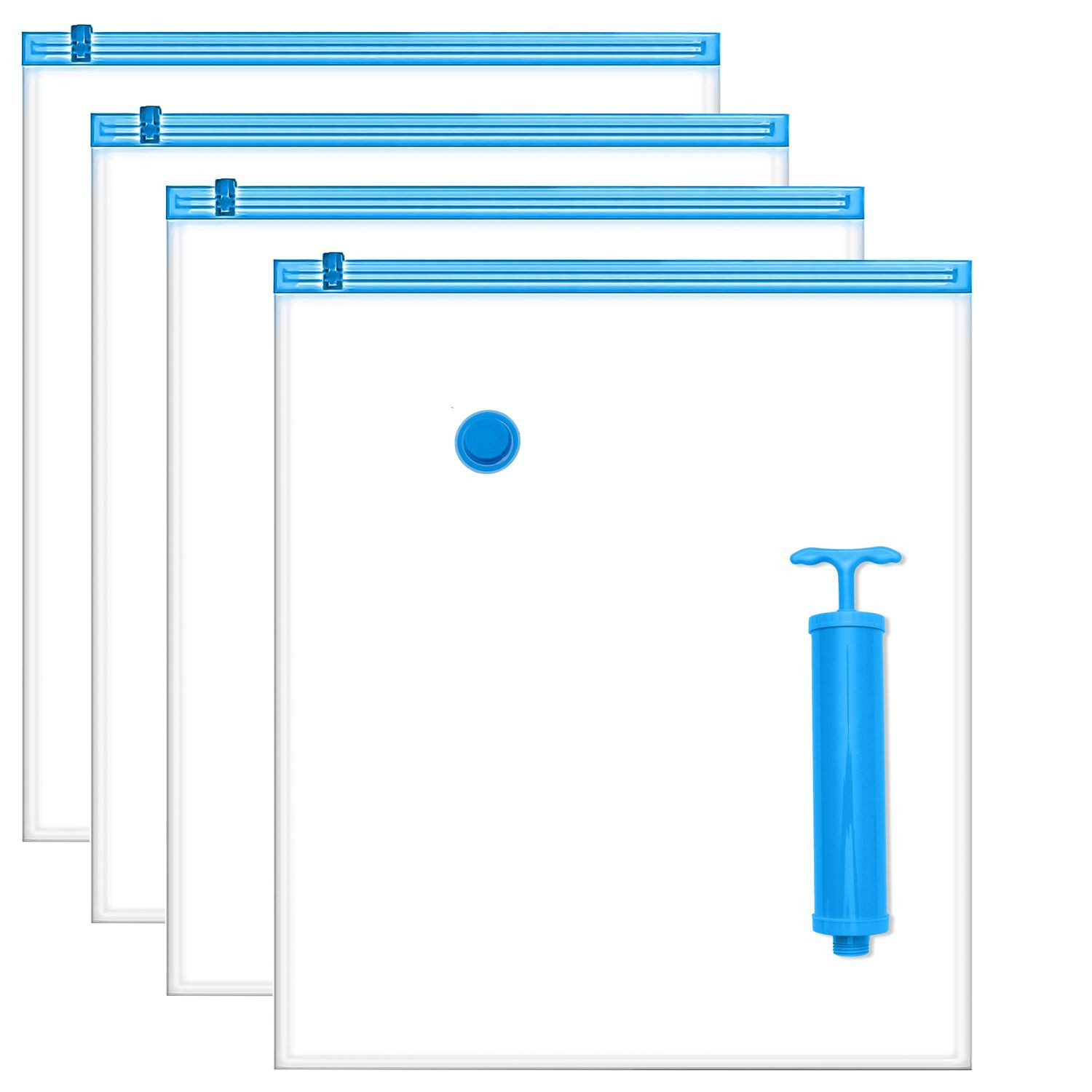 Intirilife Vakuumierbeutel, Vakuumbeutel Vakuumierbeutel mit Pumpe Aufbewahrungsbeutel (4er Set)