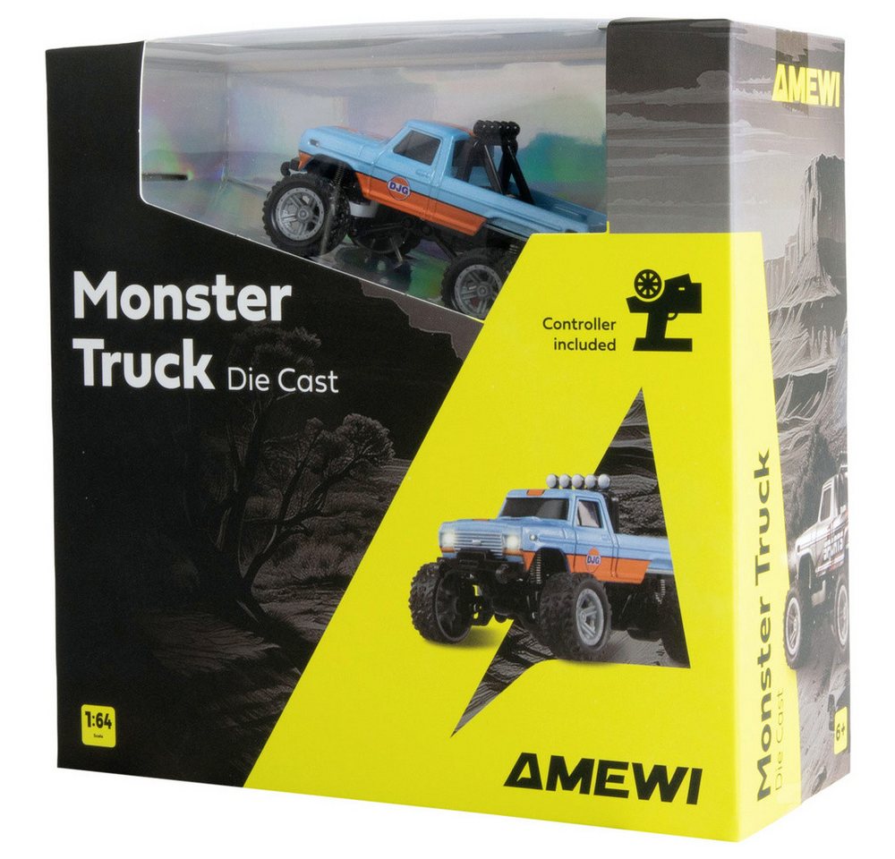 Thumbnail - Amewi RC-Truck Amewi Orange Brushed 1:64 RC Modellauto Elektro Monstertruck Heckantr