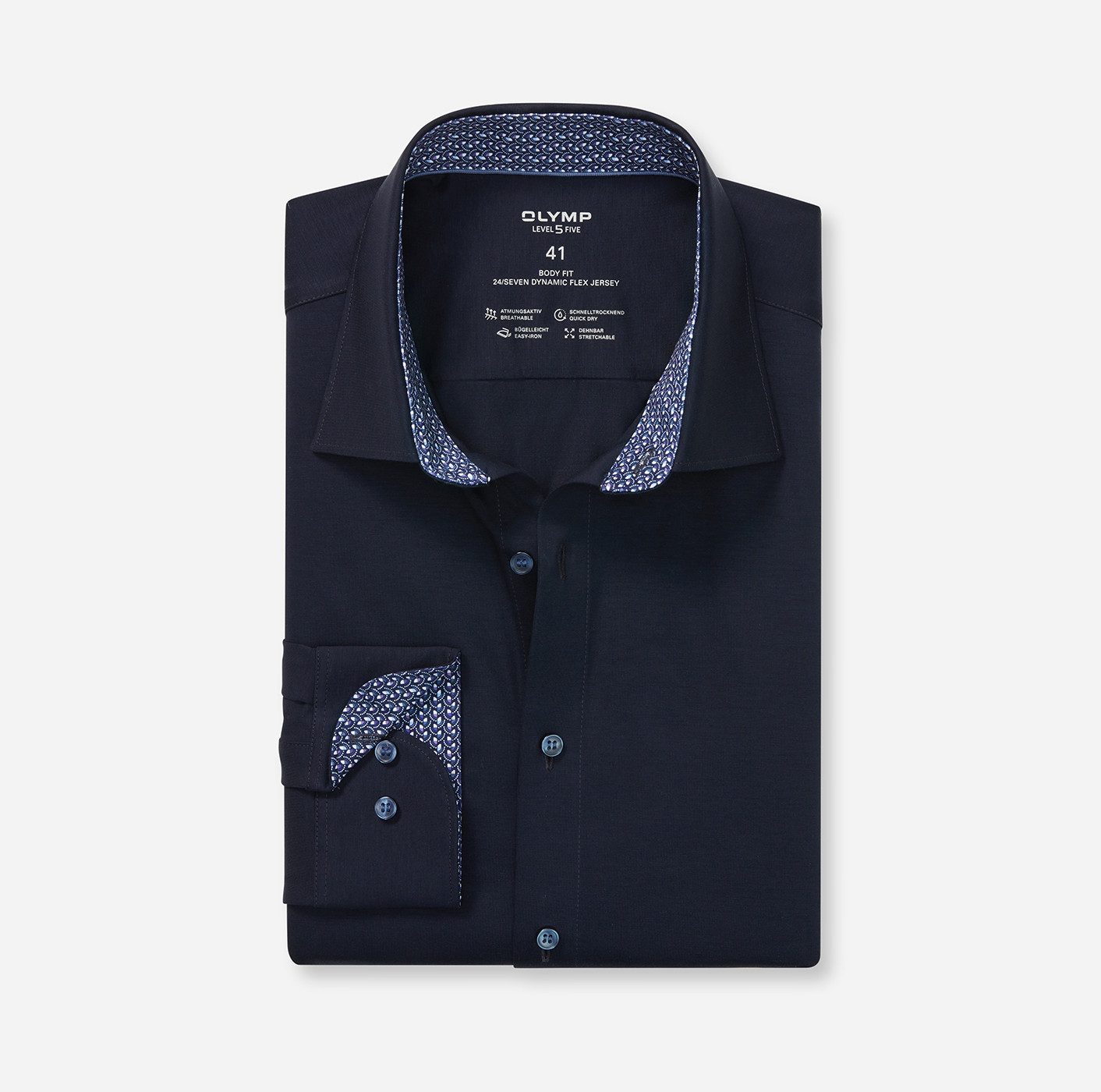 OLYMP Langarmhemd 24/Seven - Level Five Jerseyhemd, Businesshemd, body fit, günstig online kaufen