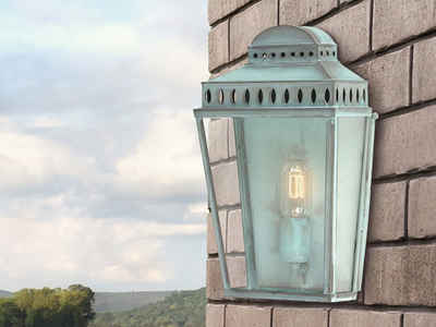 meineWunschleuchte LED Außen-Wandleuchte, LED wechselbar, warmweiß, LED Fassadenbeleuchtung Landhausstil, Terrassenleuchten Höhe 37,5cm