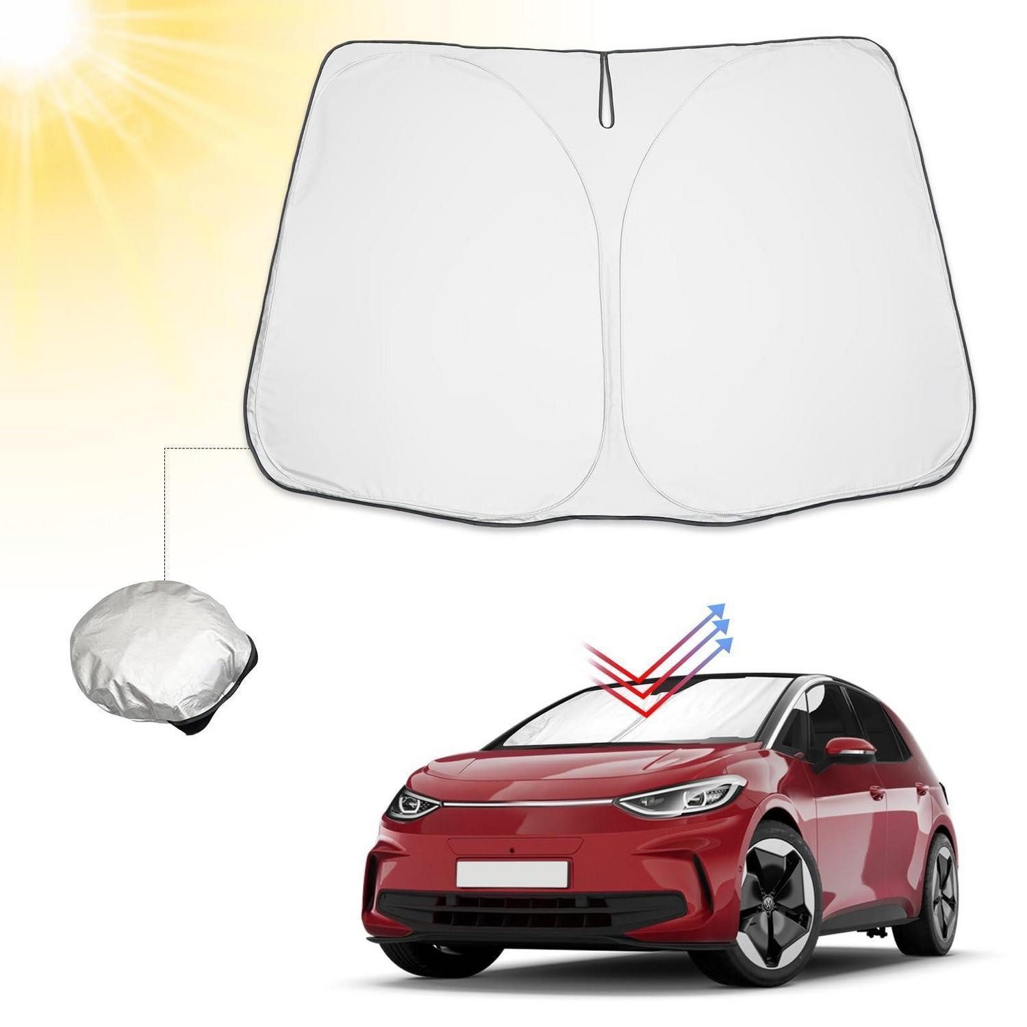 LuxusKollektion Frontscheibenabdeckung Sonnenschutz UV Schutz Frontscheibe Faltbar Hitzeschutz VW ID.3