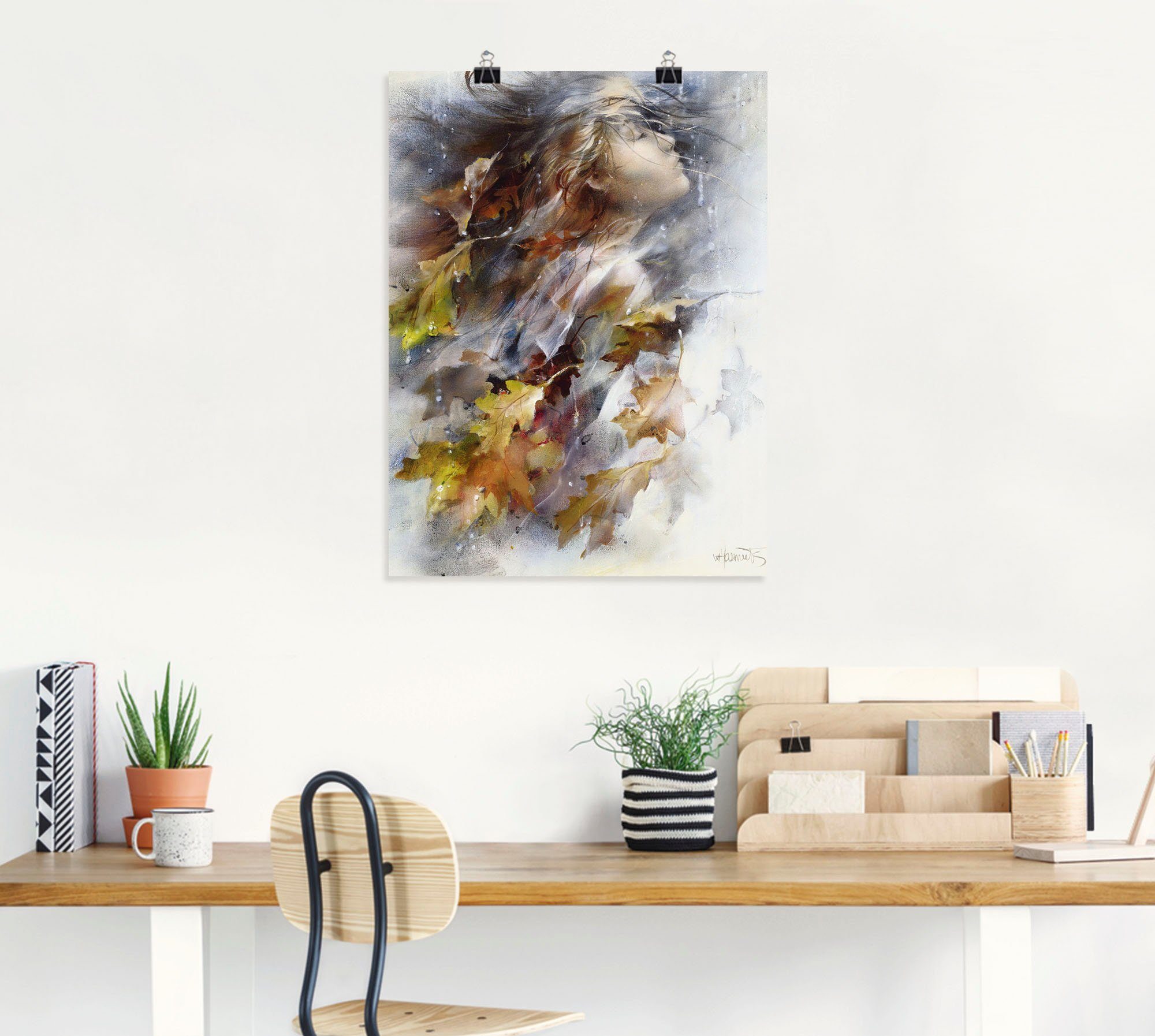 Artland Wandbild Herbst, Frau (1 St), als Leinwandbild, Poster in verschied. Größen