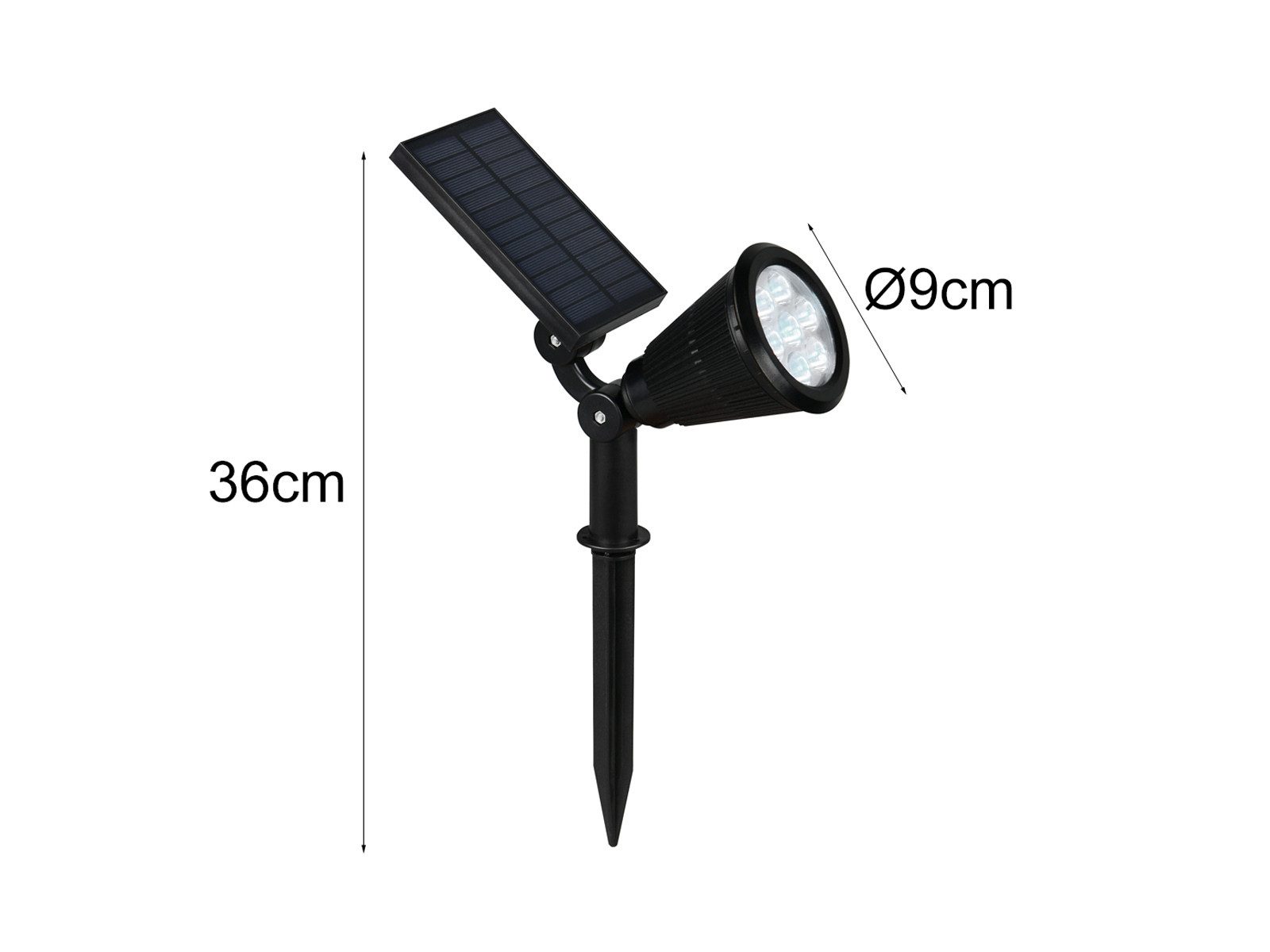 Reality Leuchten LED Gartenstrahler 2-er SET Solar Strahler mit RGB, RGB Farbwechsel Dämmerungssensor, LED fest integriert, Solar-Lampe zur Garten-Beleuchtung,  – Bild 4 von 5