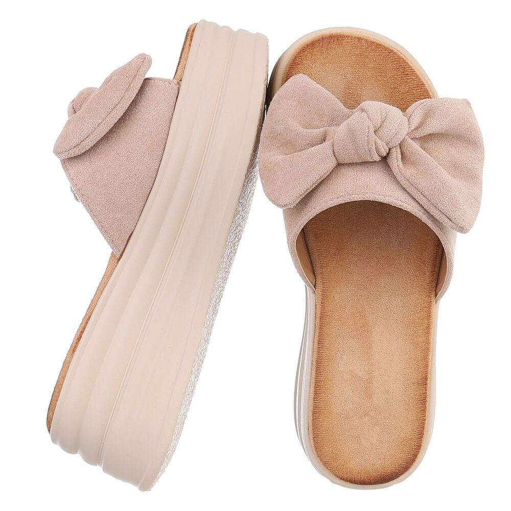 Ital-Design Beige Plateau-Sandalen mit Schleife für günstig online kaufen