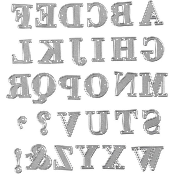 Creotime Motivstanzer Stanzschablone Alphabet Größe 2x1 5-2 5 cm 1 St