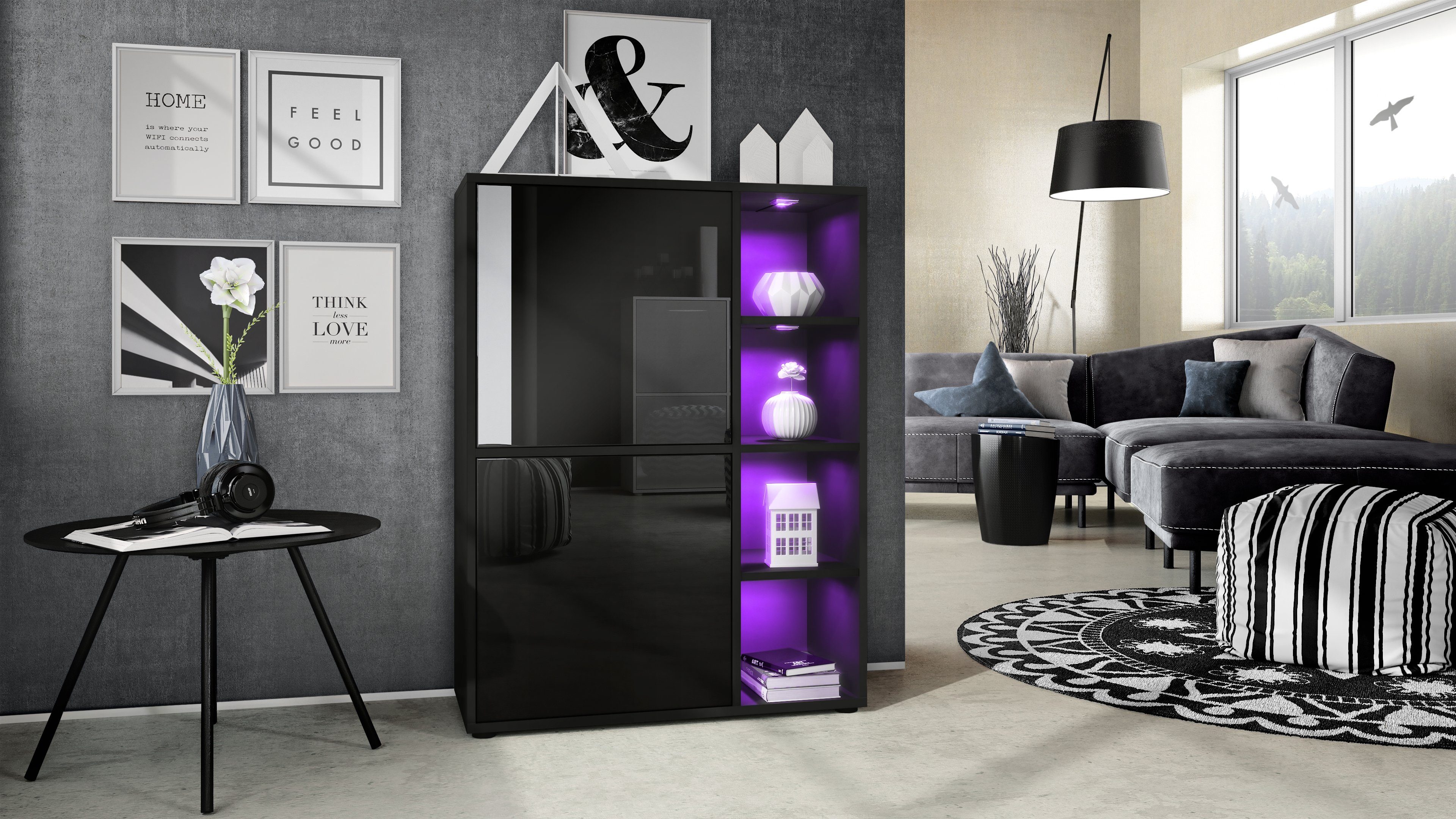Vladon Highboard Cuba (Anrichte mit 2 günstig online kaufen