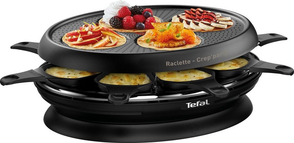 Tefal Raclette RE3208 2-in-1 Store'In, 8 Raclettepfännchen, 1050 W