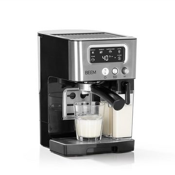 BEEM Siebträgermaschine ESPRESSO-LATTE 15 bar Milchschaum, Thermoblocksystem Edelstahlleitung Warmhalteplatte