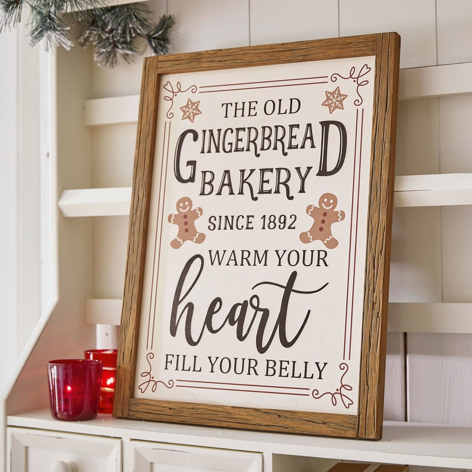 Mirabeau Weihnachtsfigur Dekoboard Bakery weiß/braun (kein Set, kein Set)