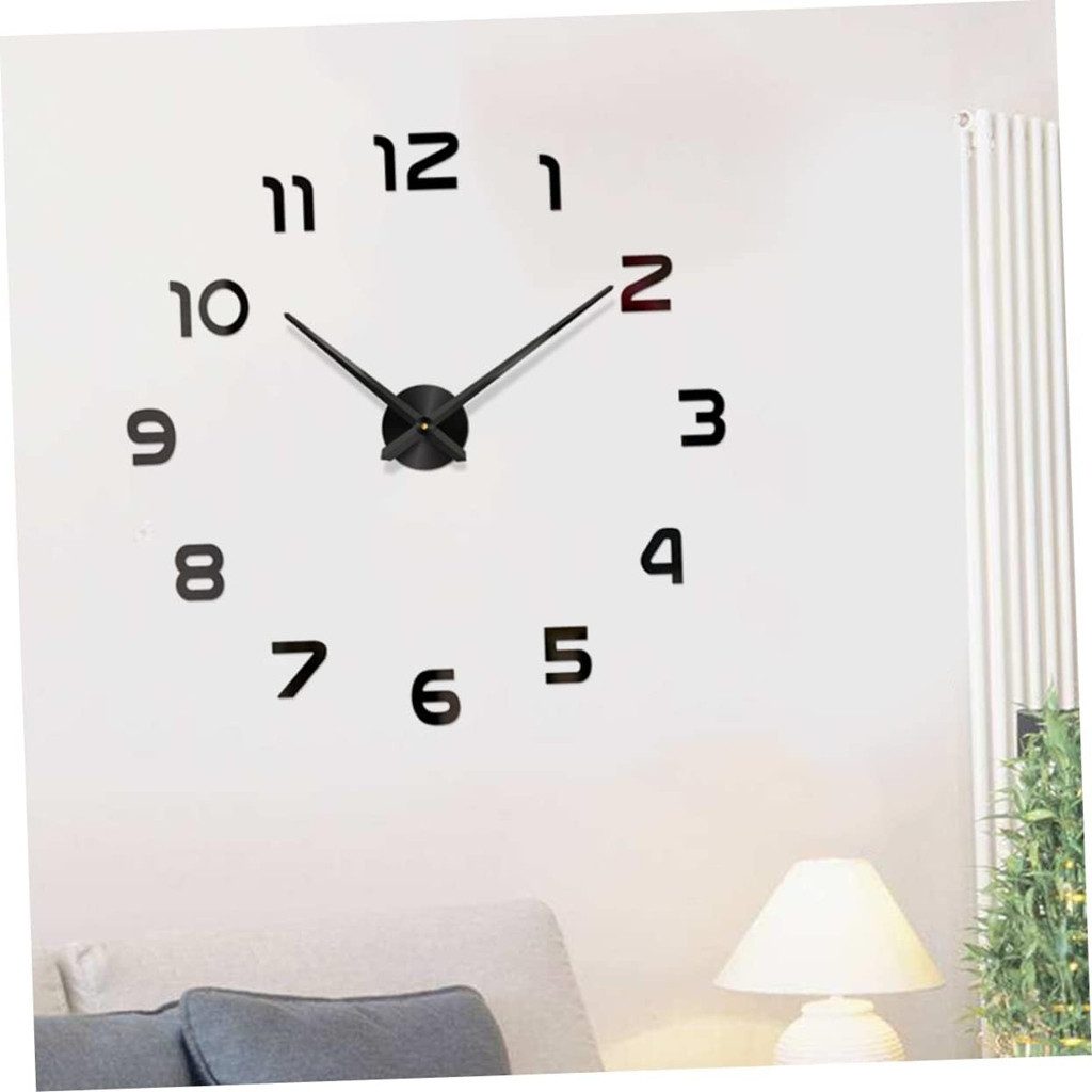 VEKROBOT Wanduhr Rahmenlose Digitaluhr Selbstklebend für moderne Wohndekoration (Wanduhr aus Acryl – analoge Zeiger, geräuschlos – perfekt als Geschenk)