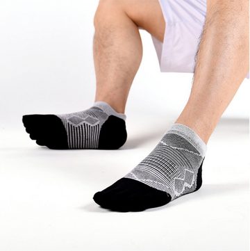 HEYHIPPO Sneakersocken Five Finger Socken Herren- und Damen-Laufsocken 3 Paare Sportsocke für Männer und Frauen schnelltrocknende Coolmax-Sportsocken
