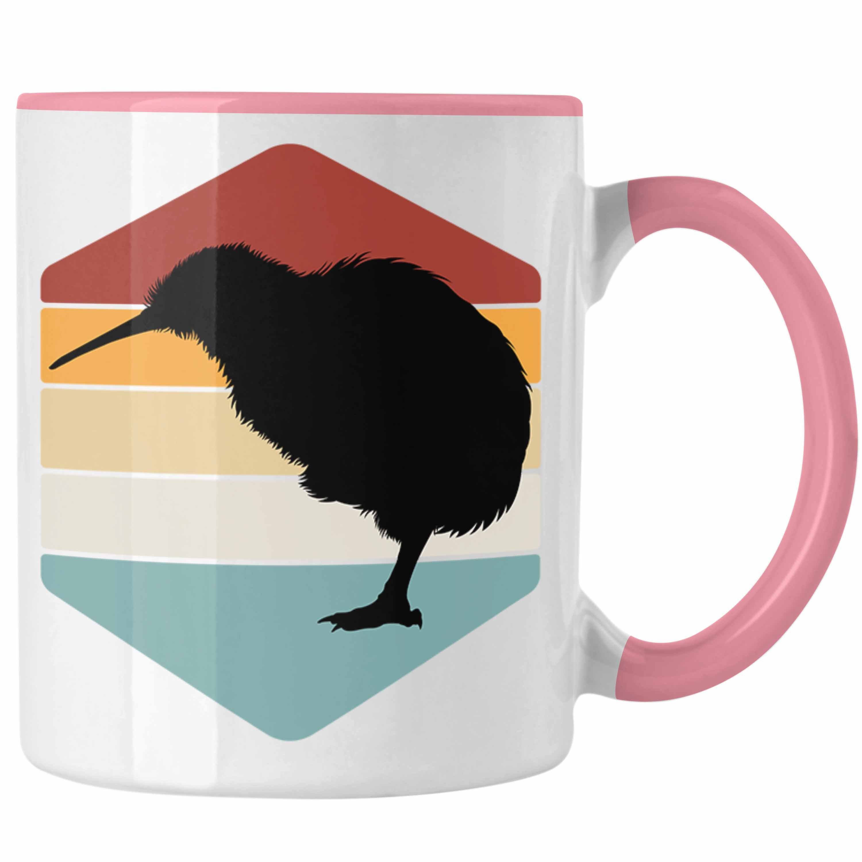 Trendation Tasse Neuseeland Kiwi Tier Tasse Geschenk Auslandsjahr Newzeeland Geschenkid Rosa