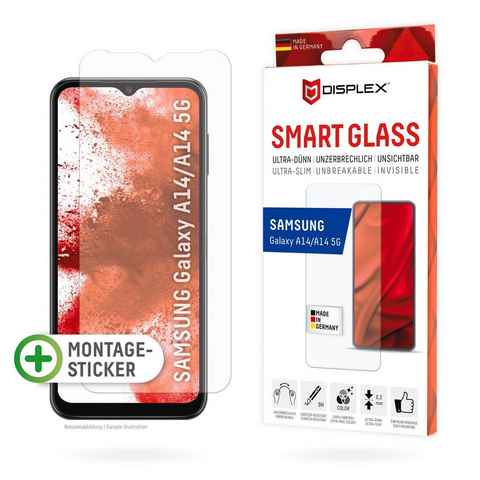 Displex Smart Glass für Smartphone Samsung Galaxy A14/A14 (5G), Displayschutzglas, Displayschutzfolie Displayschutz kratzer-resistent 9H unzerbrechlich