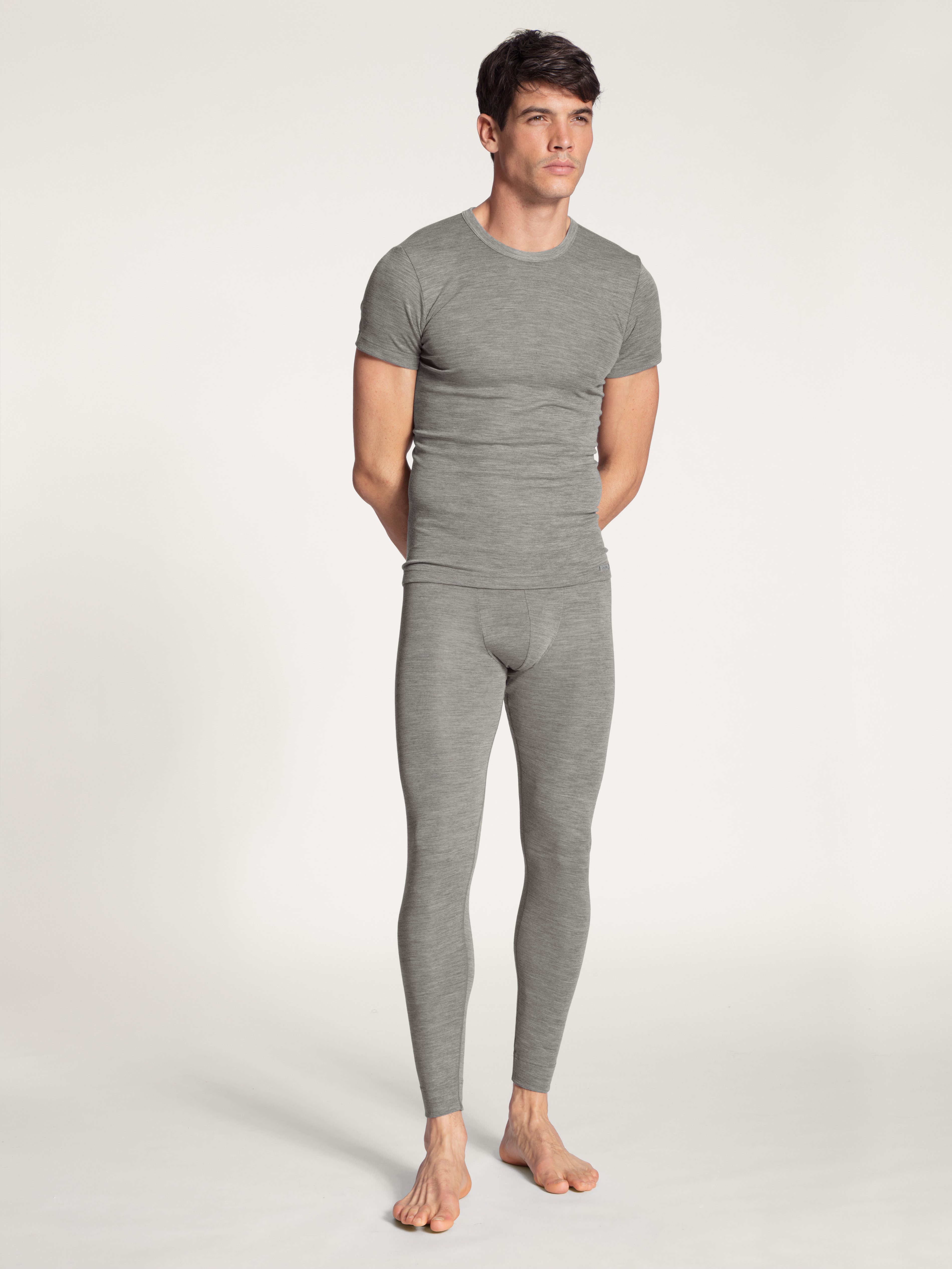 CALIDA T-Shirt Wool & Silk einzigartige Melé-Optik, wärmend, atmungsaktiv, weich