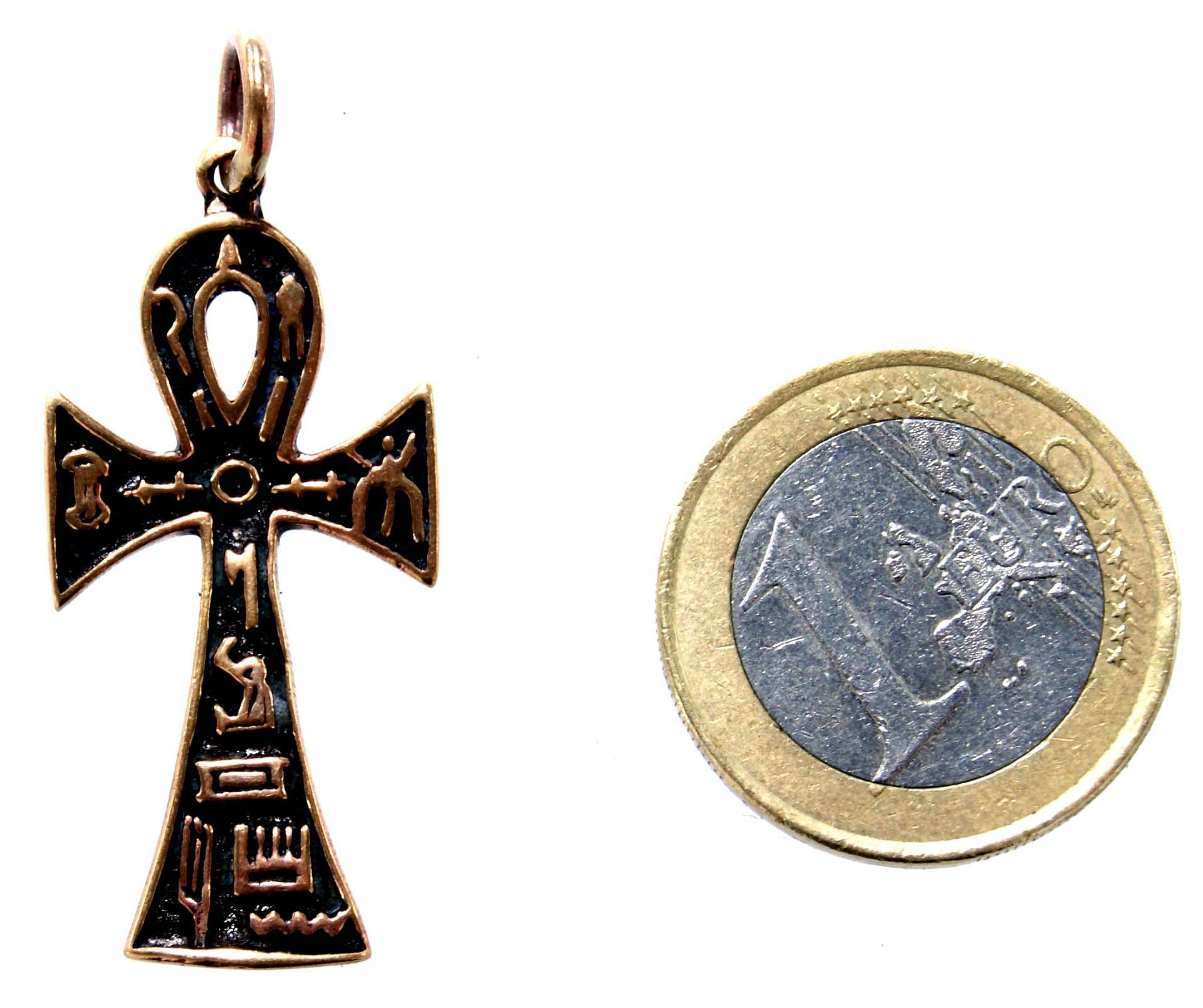 Ankh Kettenanhänger Gotik Anch Leather of Bronze Lebenskraft Kreuz ägyptisches Kiss