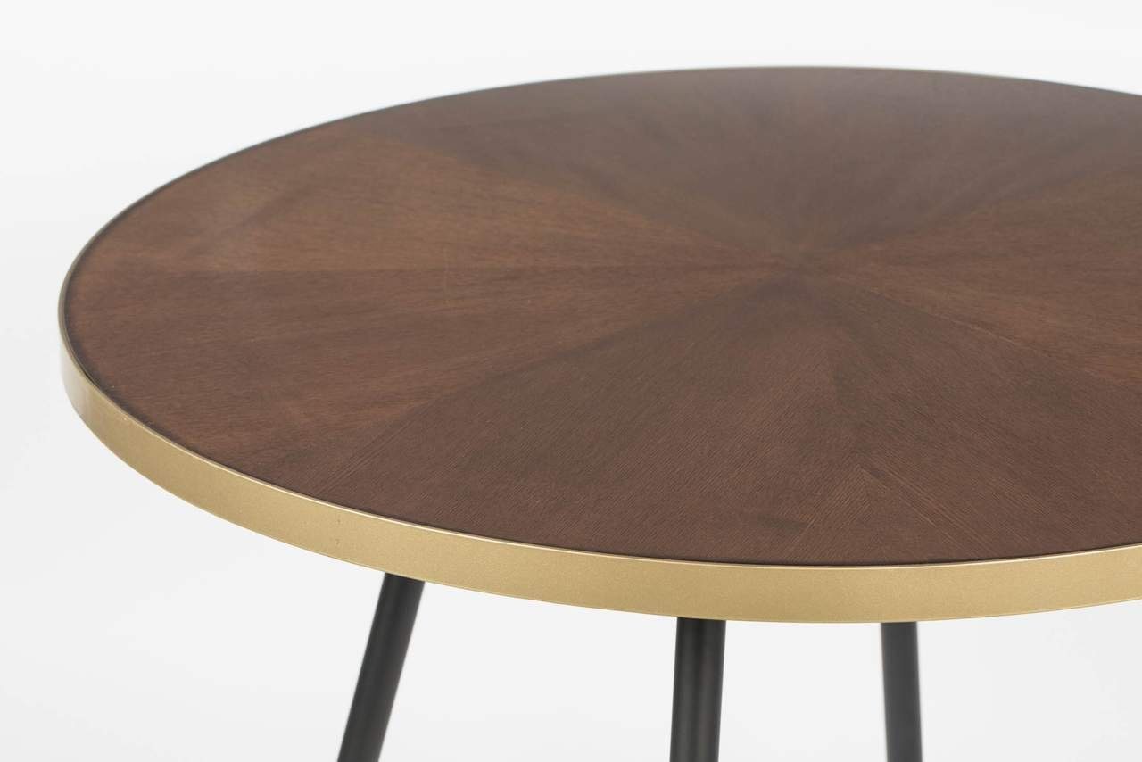 Trendmöbel24 Esstisch Esstisch DENISE Ø 91 cm mit runder Platte Walnussfarbig