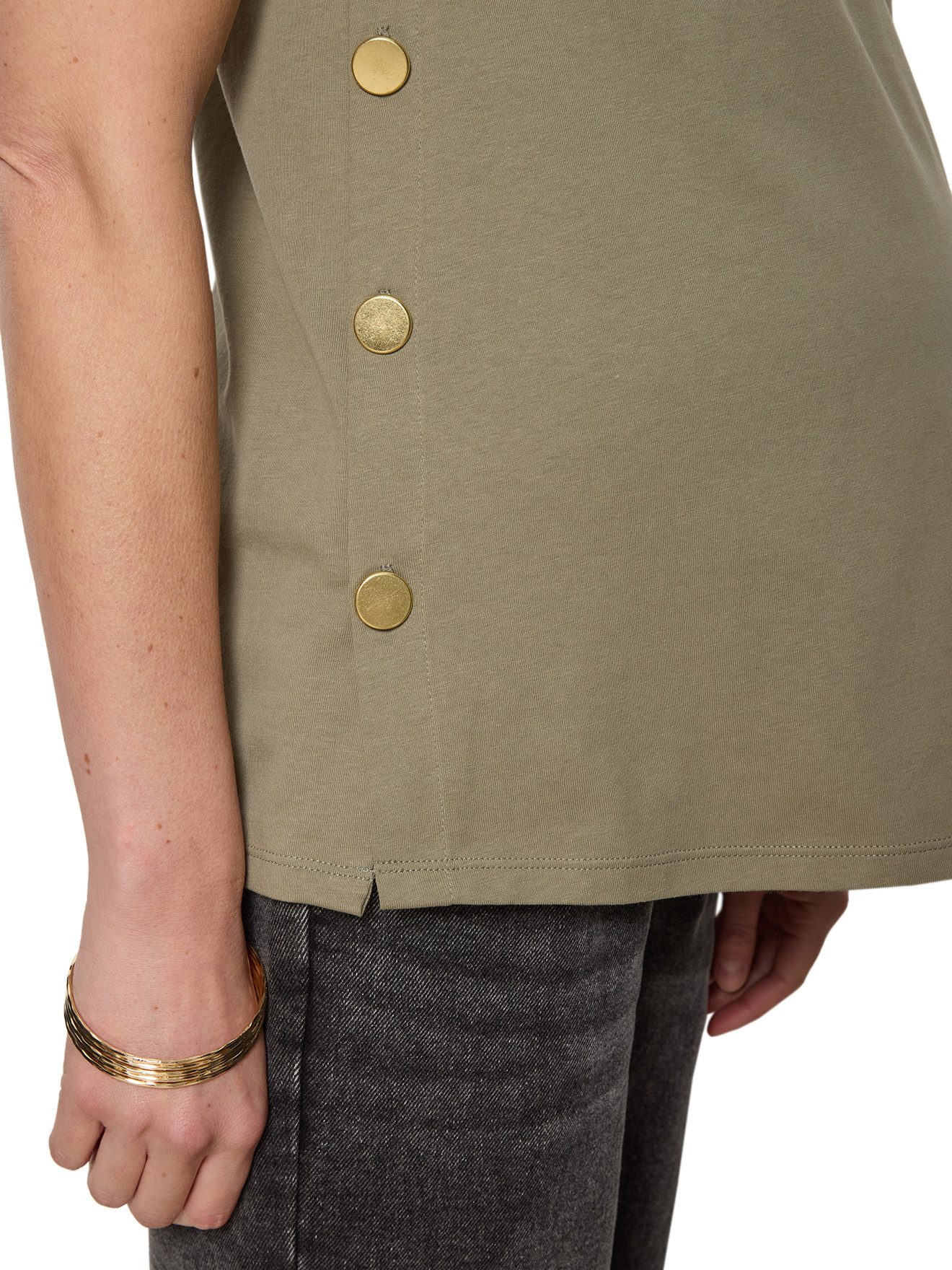 vertbaudet Umstandstop T-Shirt mit goldenen Knöpfen