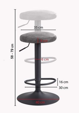 KADIMA DESIGN Barhocker Tresenhocker CAMPANIA - Komfortables Küchen- & Barbarmützel