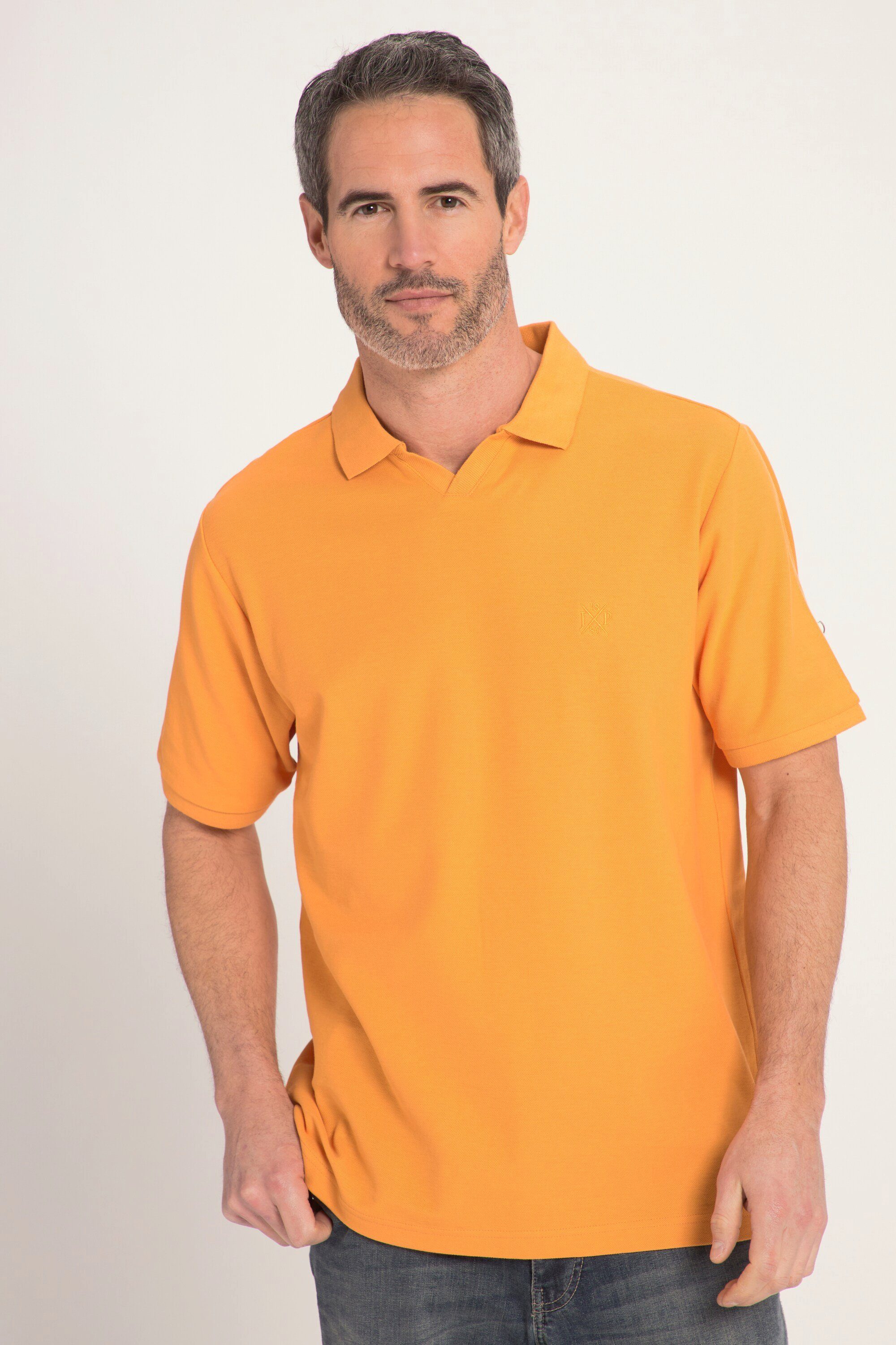 JP1880 Poloshirt Poloshirt Halbarm Piqué Knöpfe Polokragen orange ohne