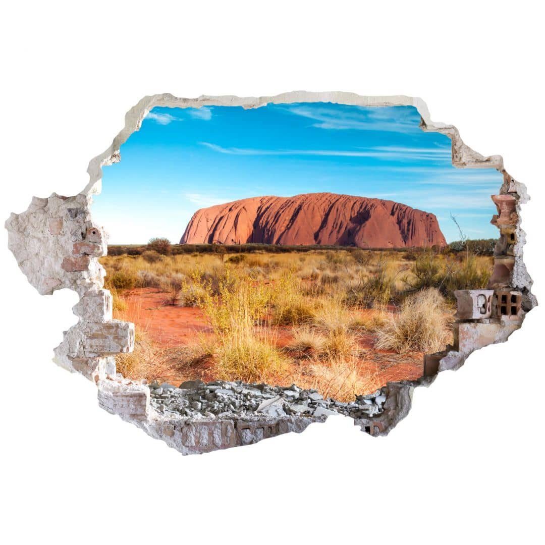 Wandtattoo Australien Wüste, Art selbstklebend Wandbild Aufkleber Wandtattoo Ayers Rock 3D Wall Landschaft Colombo K&L Mauerdurchbruch