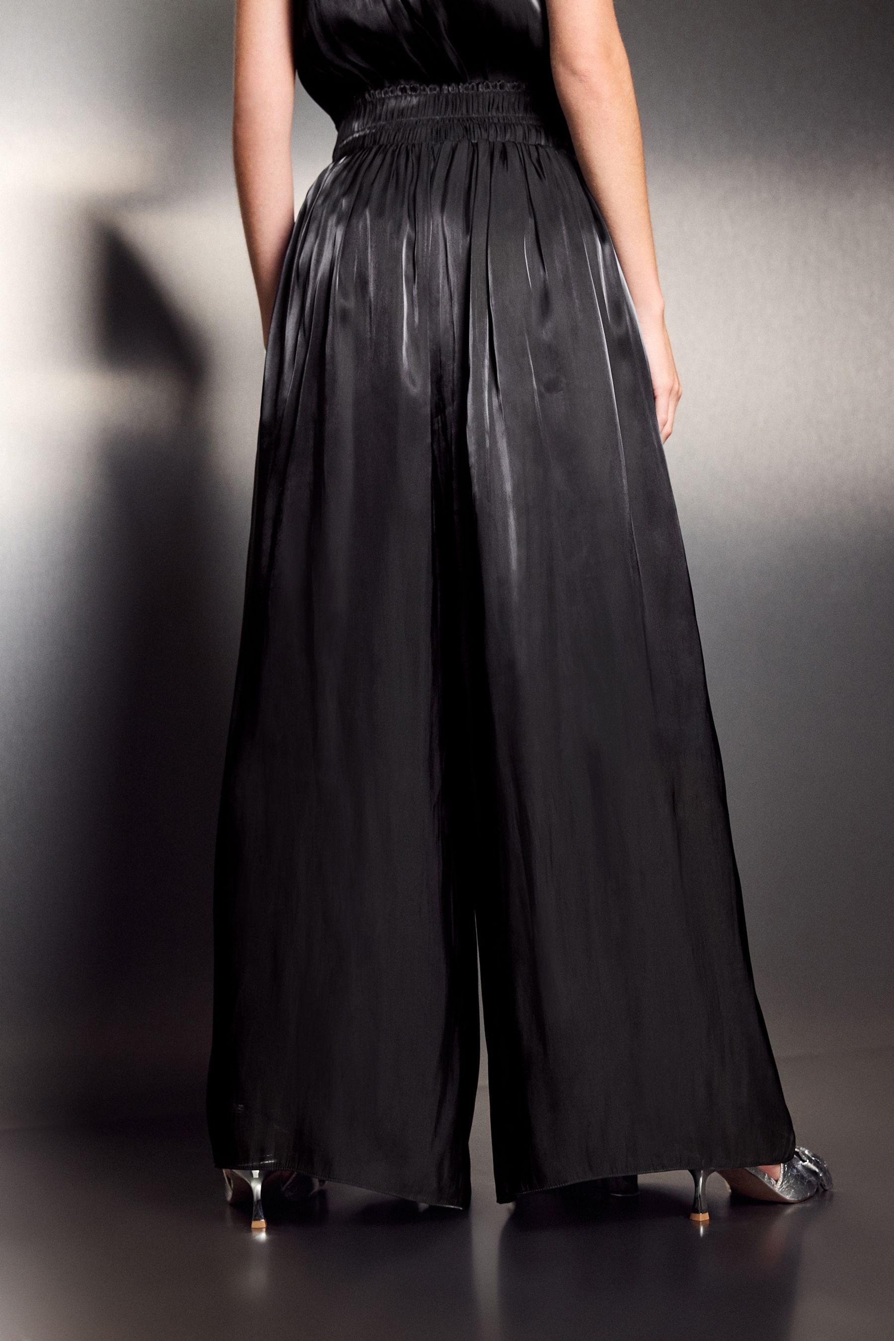 Next Palazzohose Fließende, weite Nadelstreifenhose Metallic günstig online kaufen