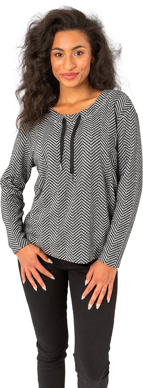 Estefania for woman Sweatshirt 189-7614 - Fischgrät-Design mit Tunnelzug Fi günstig online kaufen