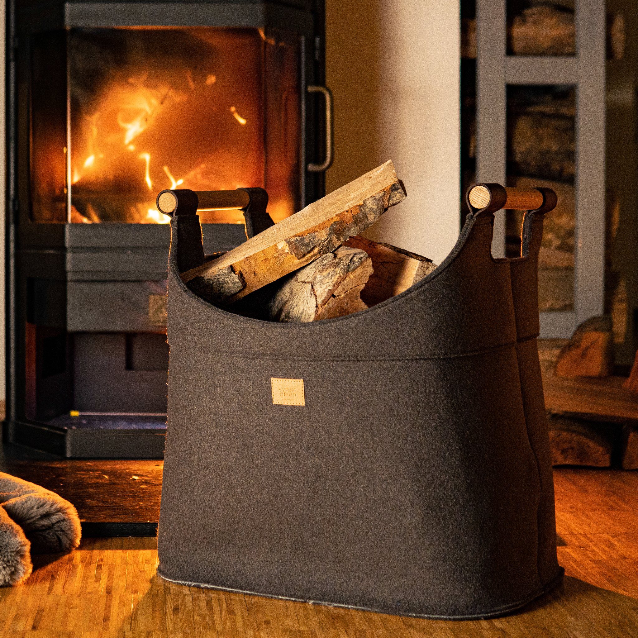 Easy and Green Kaminholzkorb Filz mit günstig online kaufen