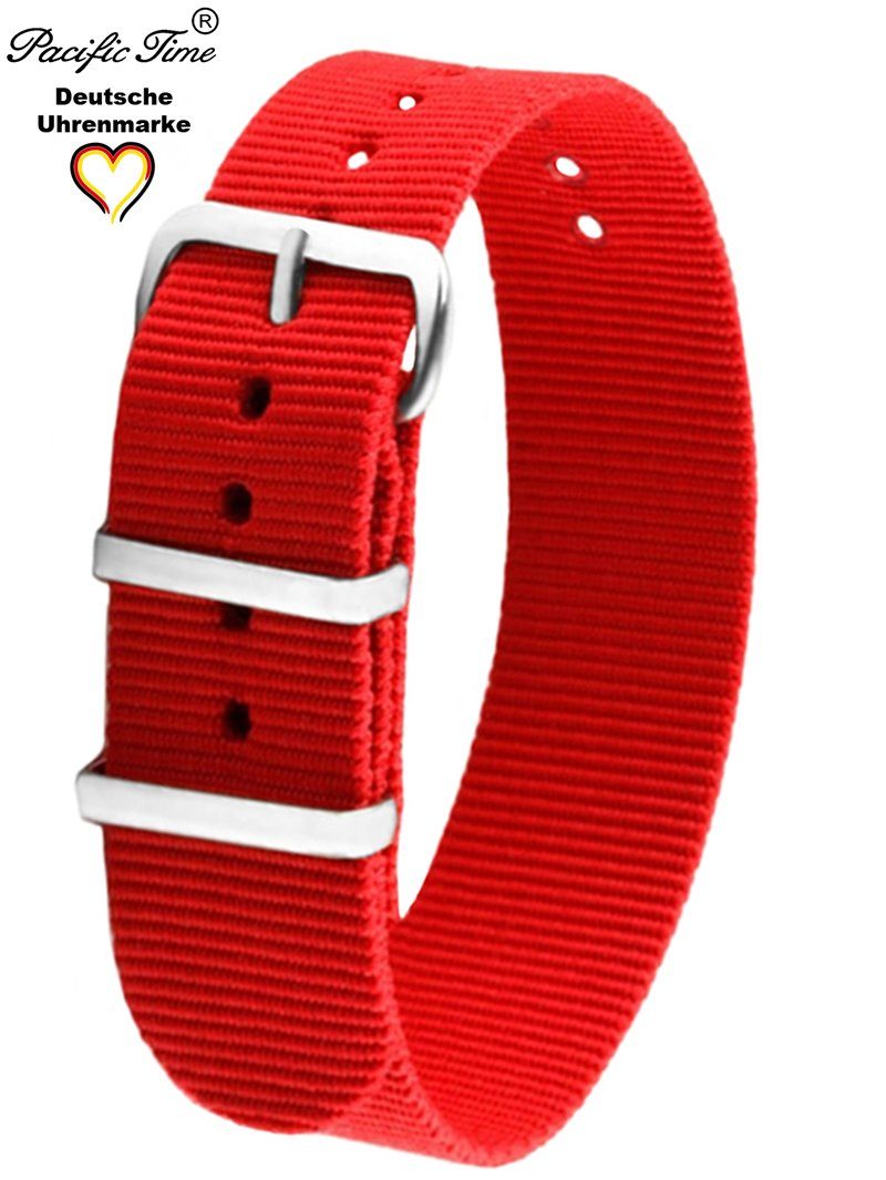 Pacific Time Uhrenarmband Wechselarmband Textil Nylon 16mm, Gratis Versand – Bild 3 von 5