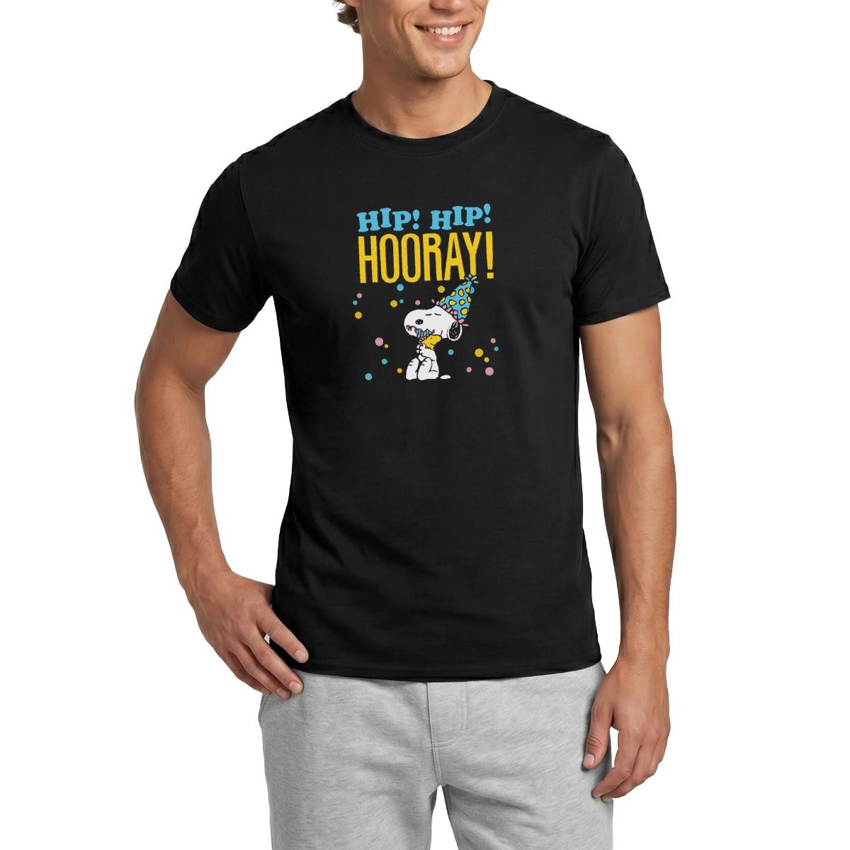 Spreadshirt T-Shirt Peanuts Hip Hip Hooray Geburtstagsdesign Männer T-Shirt (1-tlg)