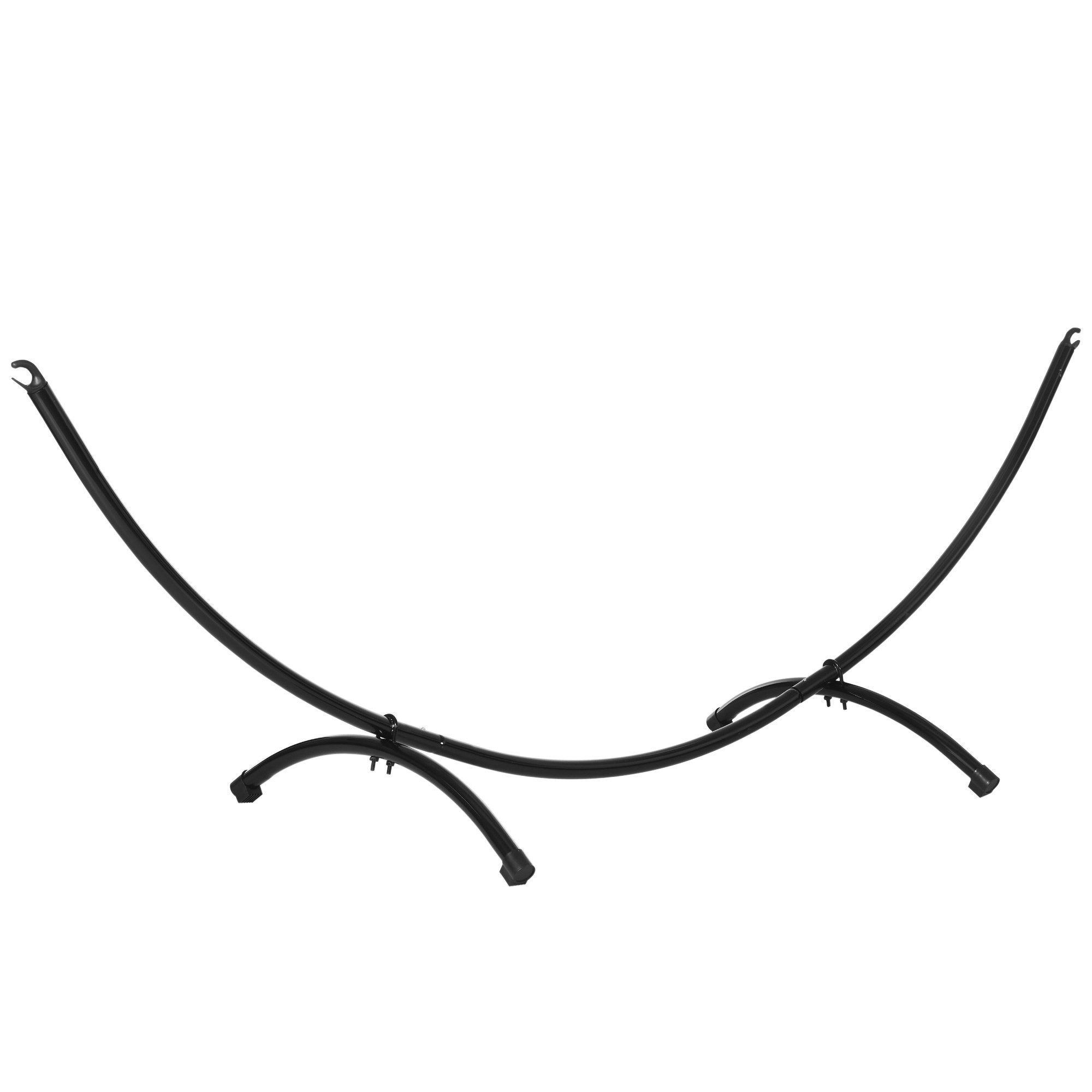 Outsunny Hängemattengestell Outdoor Hängesessel Gestell aus Stahl bis 120 kg, (Hängemattenständer mit Zugseil, 1-St., Hängematte), Schwarz, 300 x 90 x100 cm